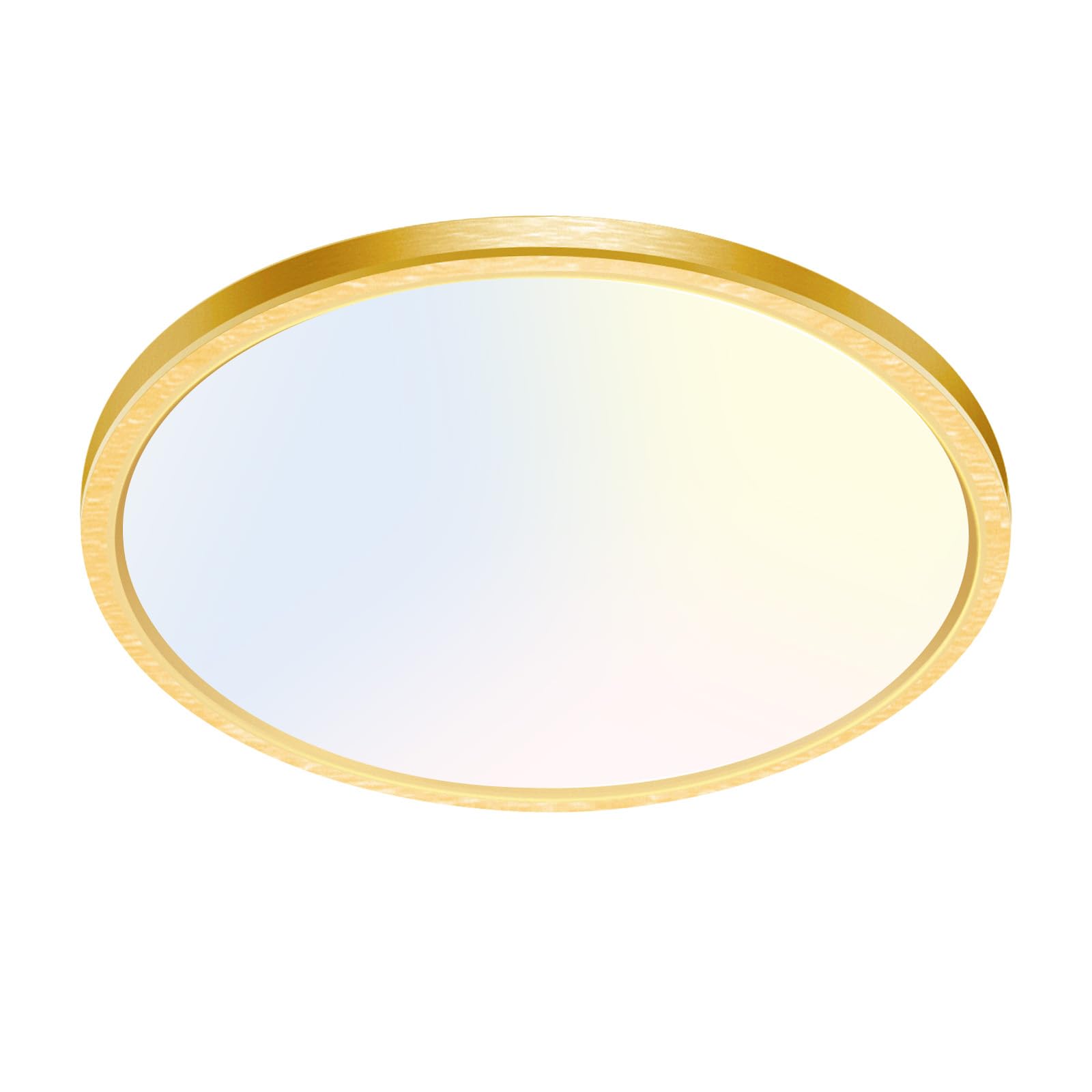 Hepside 1Pack Flush Mount Led Ceiling Light Fixture Golden, 12Inch 28W, Dimmable 3000K-4500K-6000K 3 Color Selectable Ceiling La