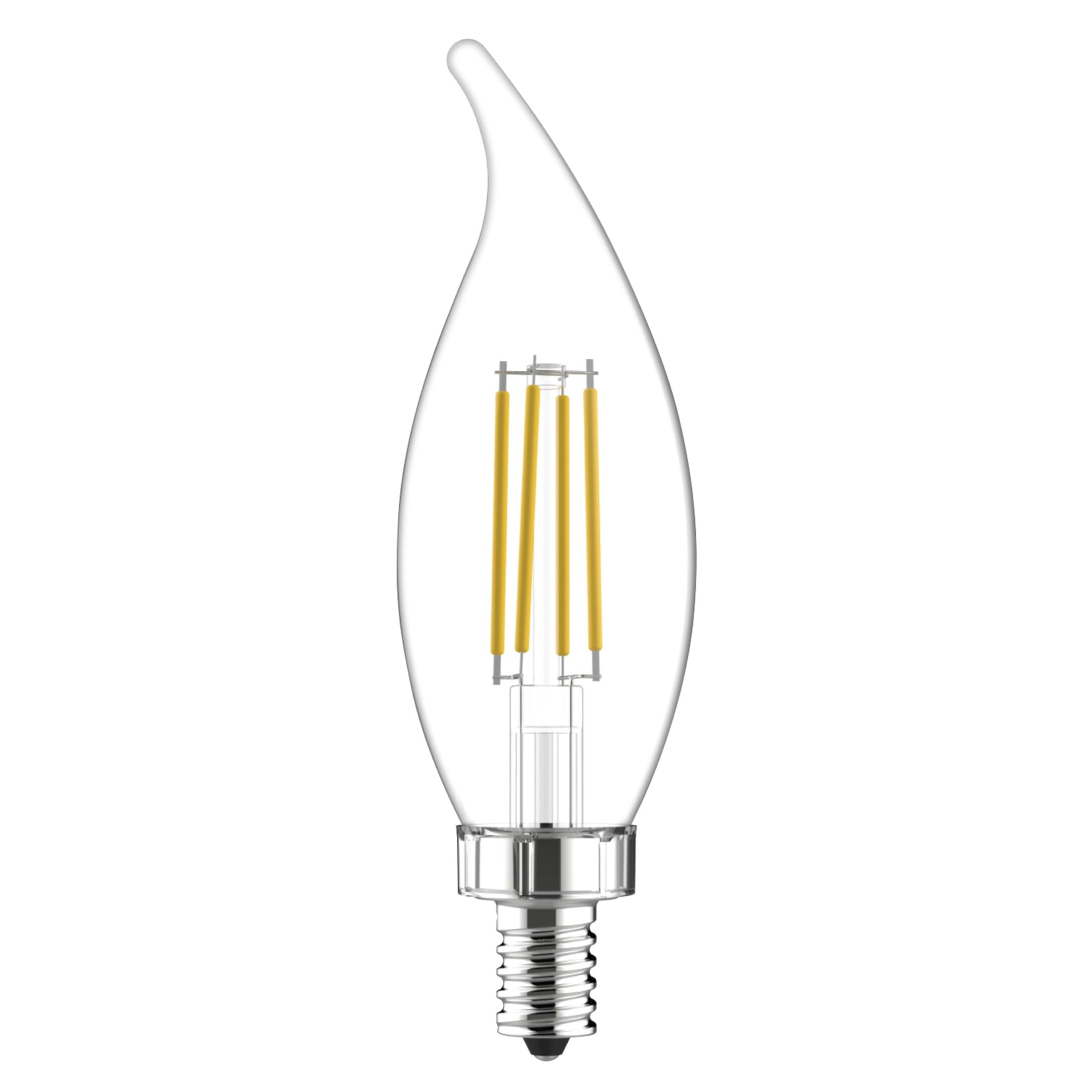 Ge Relax Led Light Bulbs, Candle Lights, 60 Watts, Soft White Clear Decorative Ca11 Bulbs, Small Base (2 Pack)