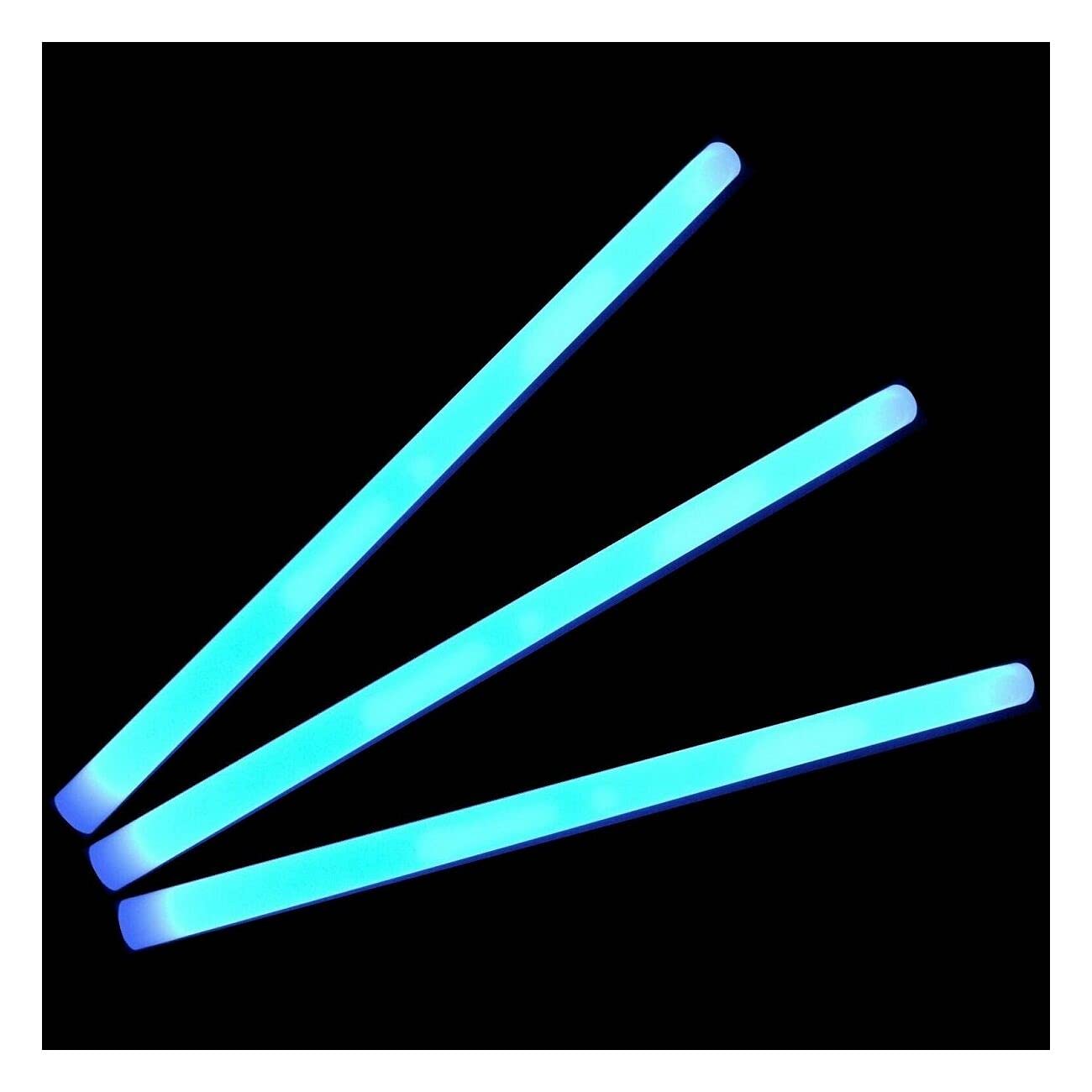 Glow With Us Glow Sticks, 100 Pack, 12” Blue Jumbo Light Sticks, 14-Hour Glow, Ideal for Camping & Emergencies