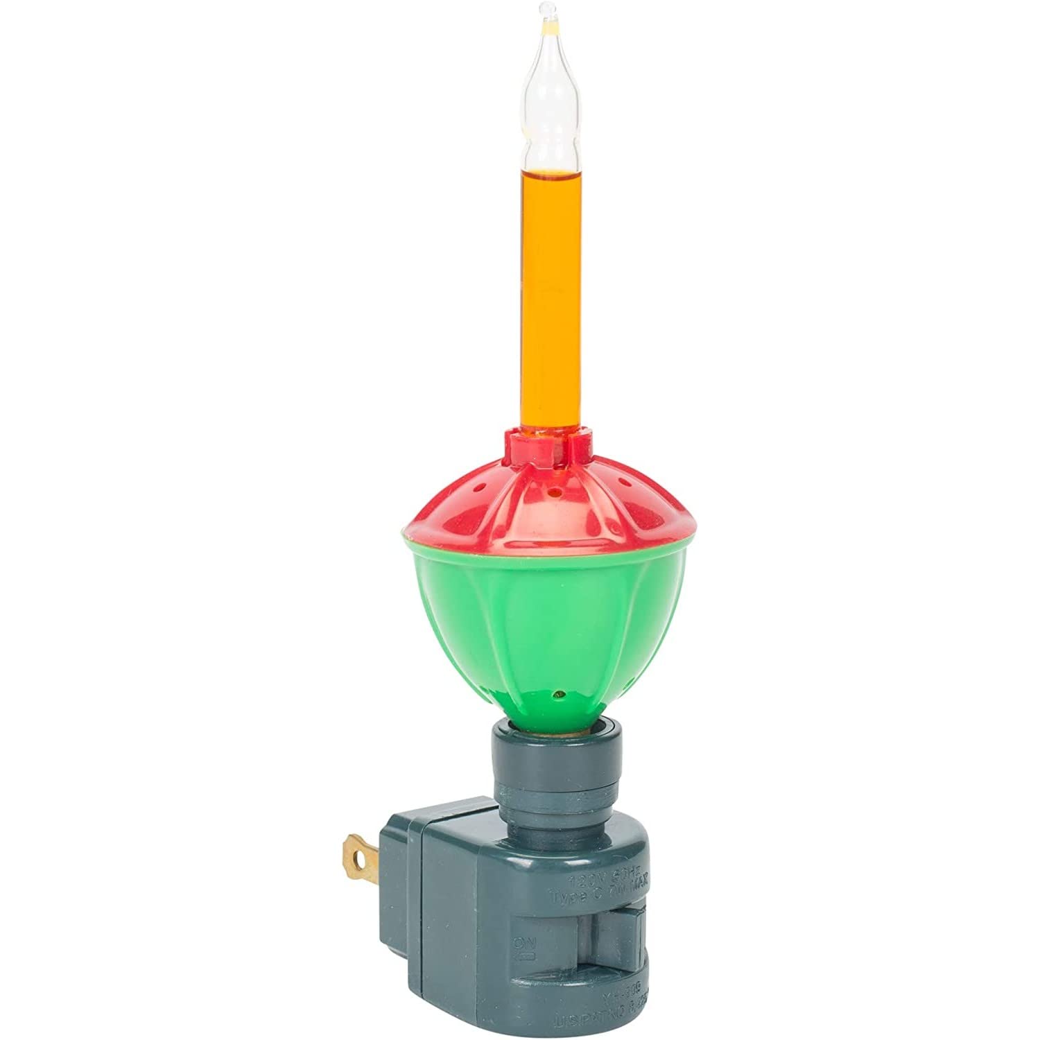 Roman C7 Classic Christmas Bubble Night Light, 7 inch, Bubble Green, Resin, Model 165335