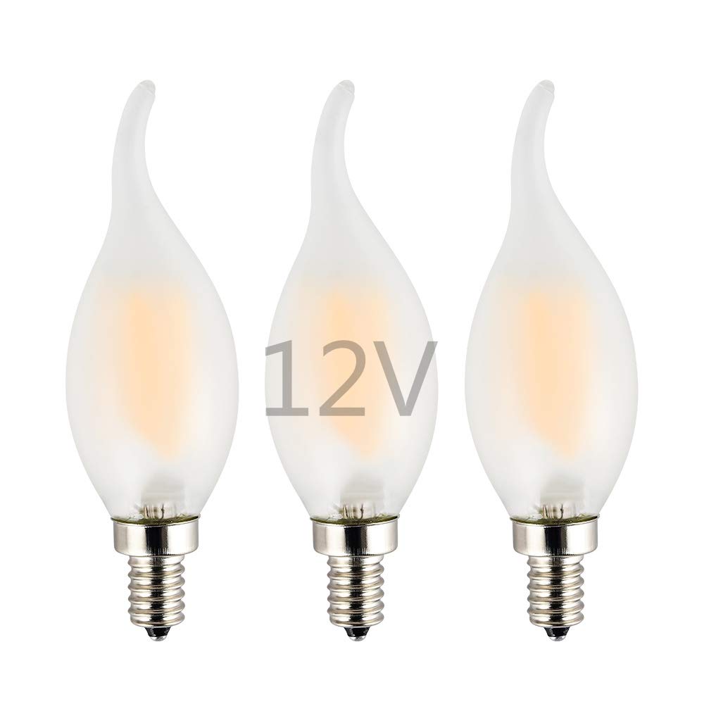 Opalray 4W 12V Dimmable Led Bulb, Warm White, E12 Base, 400Lm,