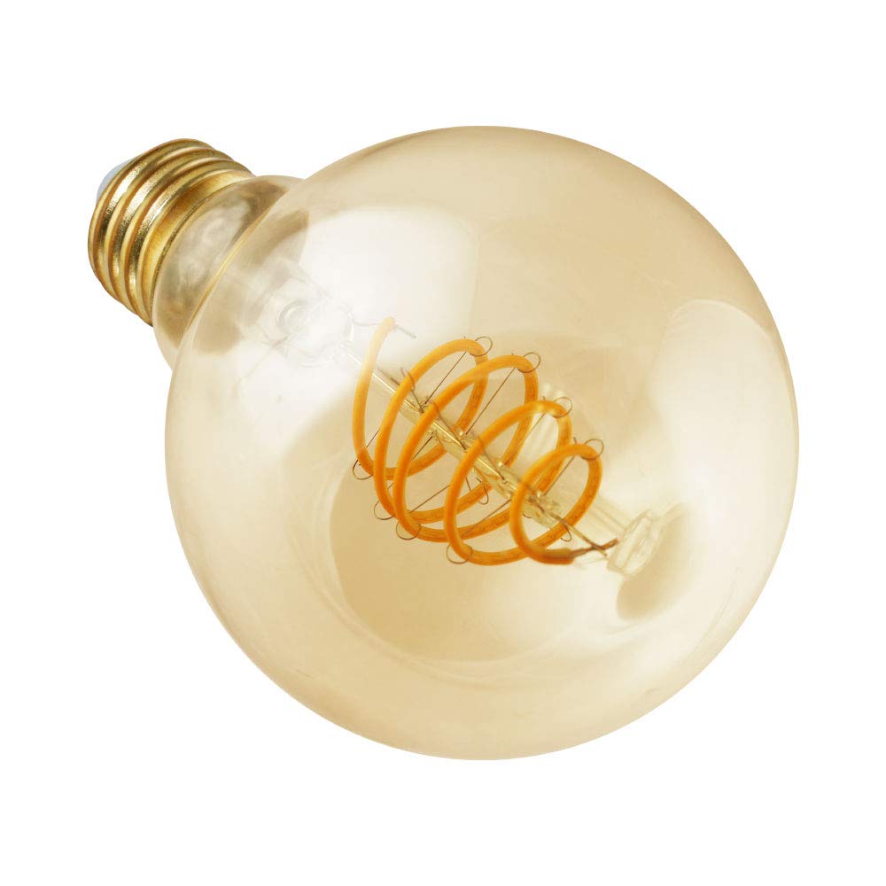 Euri Lighting Vg25-3020Ad, Dimmable Led G25 Filament, 4.5W, 250Lm, 80 Cri, Warm White (2200K), 320 Beam, E26, 120V, Amber Glass,