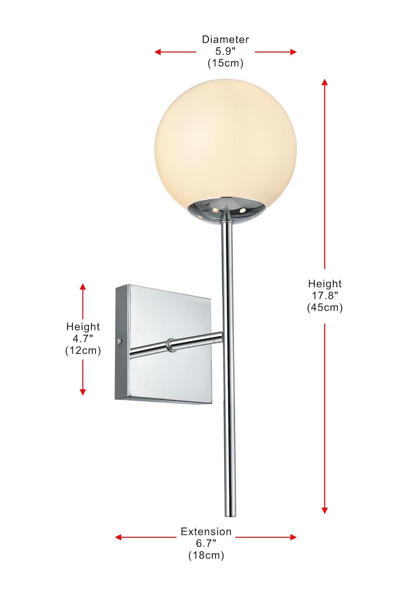Living District Neri 1-Light Mid-Century Metal Wall Sconce in Black and White
