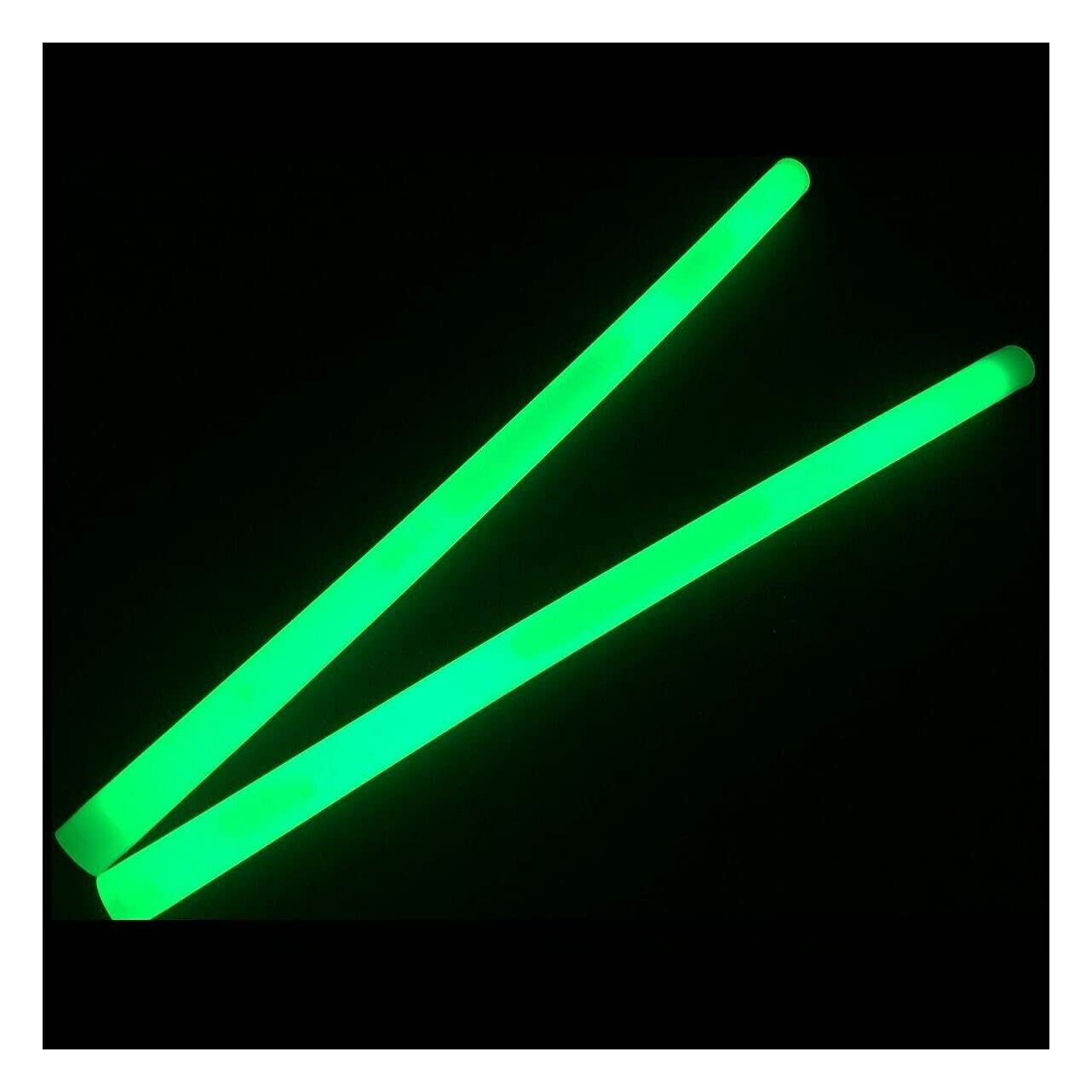 Glow With Us Glow Sticks - 12” Green Jumbo Light Sticks, 10 Pack, Bright 14-Hour Glow, Ideal for Camping & Emergencies