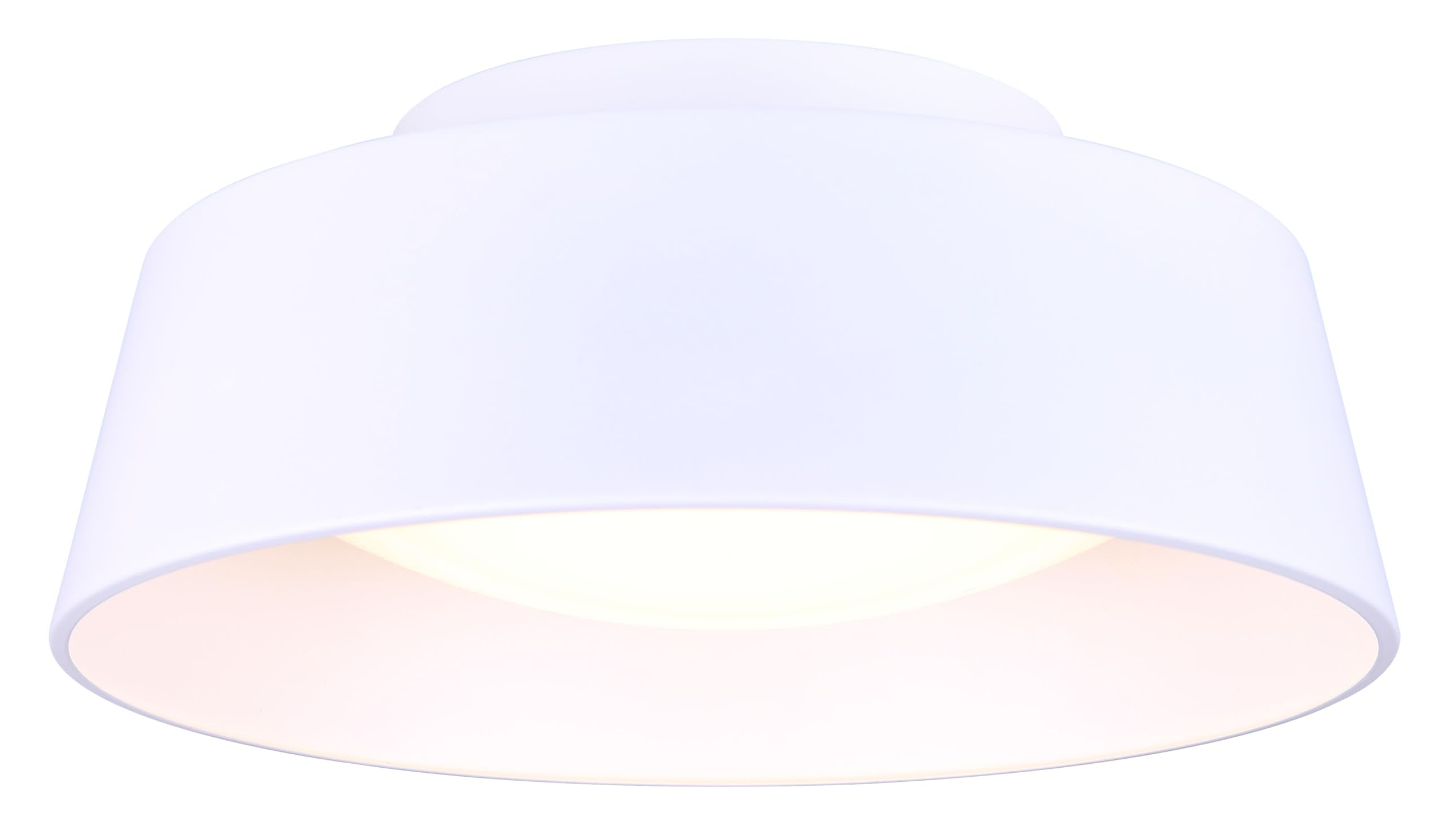 Canarm Adira 14-Inch LED Flush Mount Ceiling Light, White Acrylic Drum, Integrated Dimmable LED, Modern Lighting for Bedroom or 