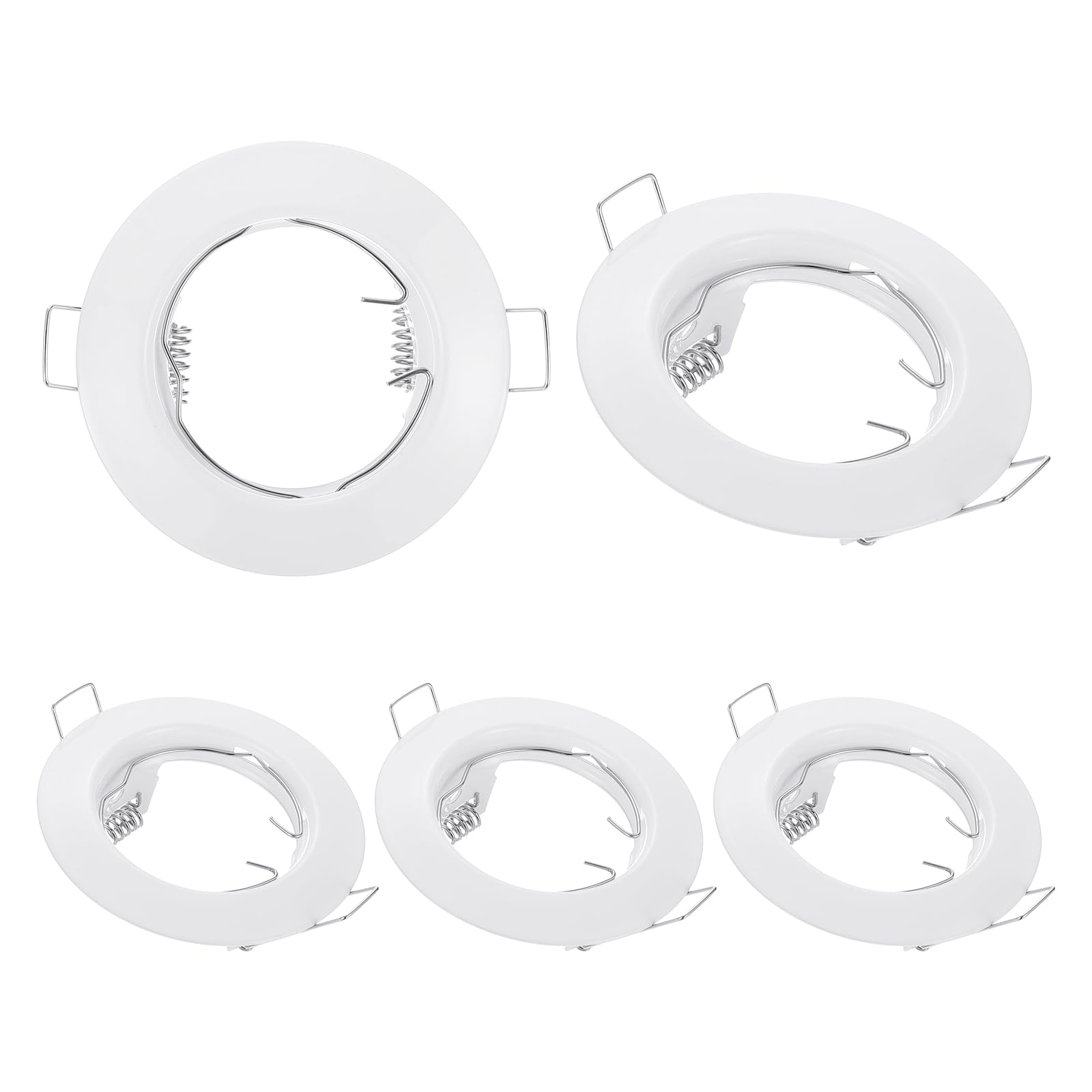 PATIKIL LED Downlight Fixture Housing, 5pcs MR16 GU10 Bulbs Recessed Lights Holder Round Frame Ceiling Spotlights Mounting Frame