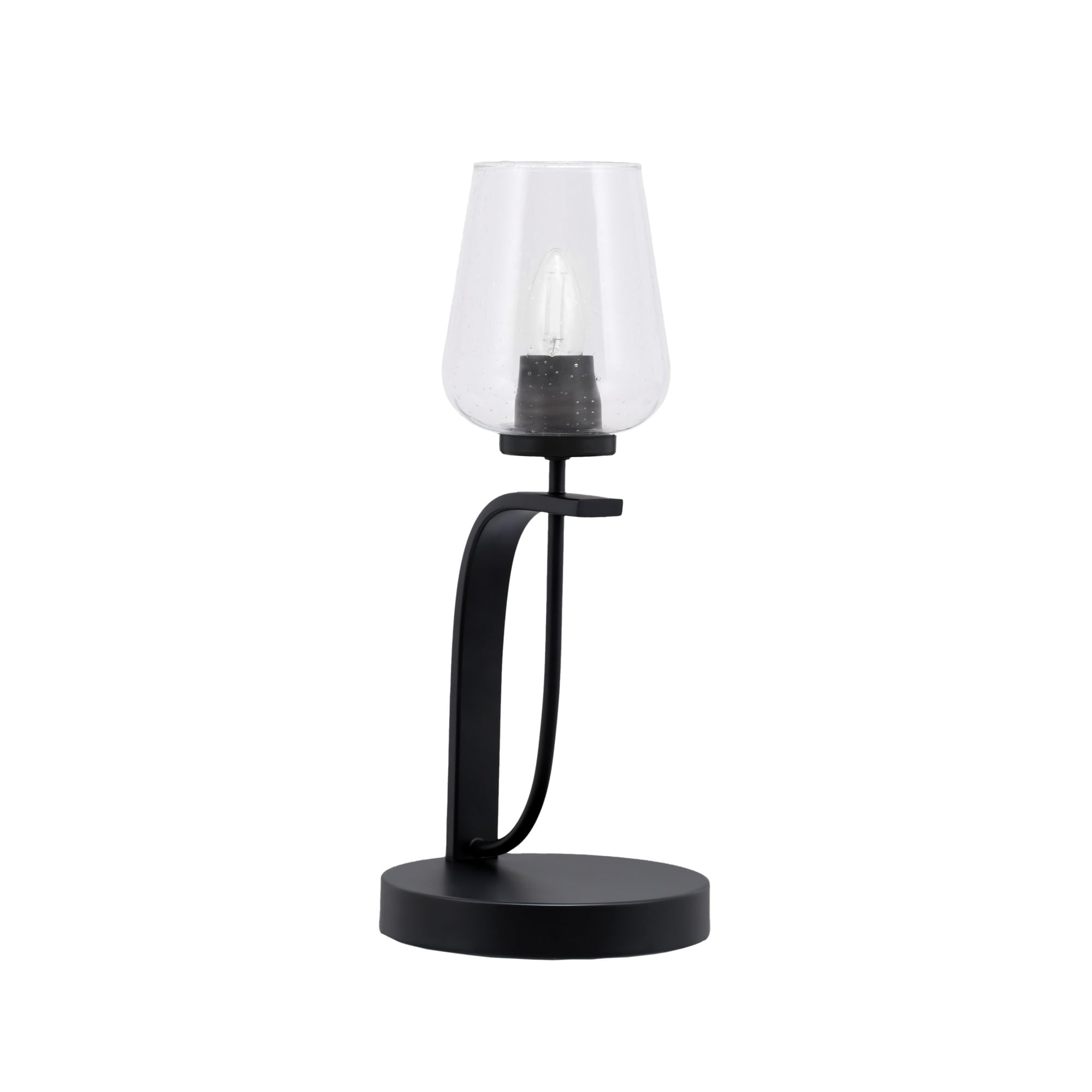 Cavella 1 Light Accent Lamp Shown in Matte Black Finish with 5&quot; Clear Bubble Glass