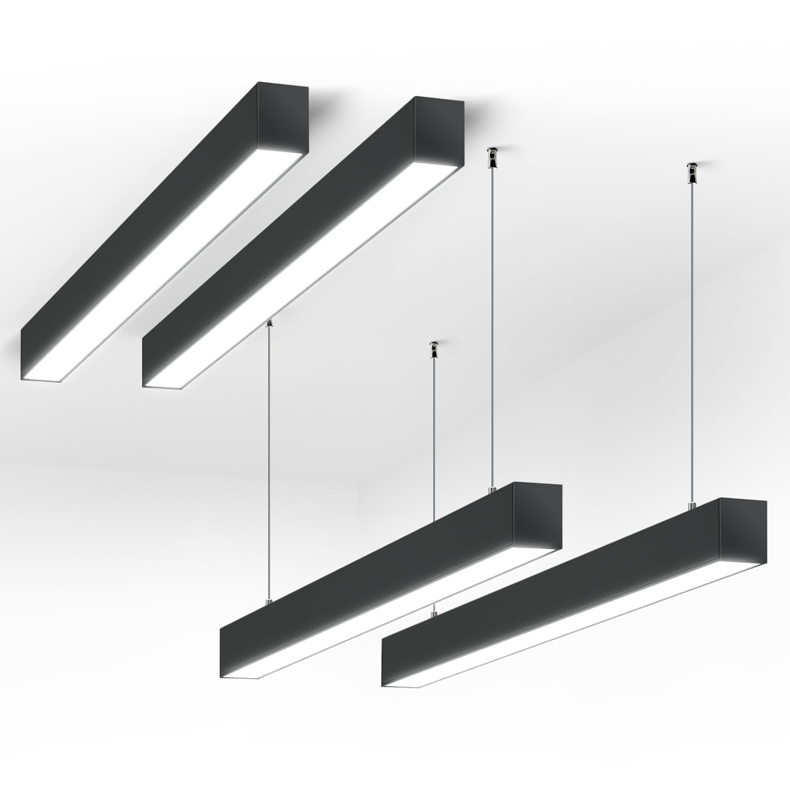 Barrina 4FT LED Linear Light 5568-0-10V Series, 2nd-Generation, Dimmable 45W 4500LM (Dimmer Not Included), Seamless Connection, 