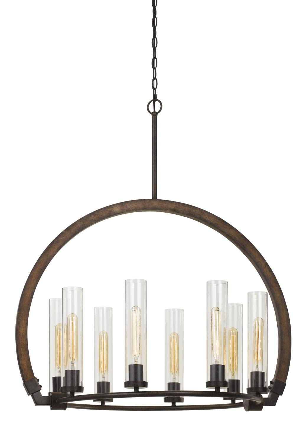 Cal Lighting FX-3691-8 Transitional Eight Light Chandelier from Sulmona collection in Bronze/Dark finish, 32.00 inches