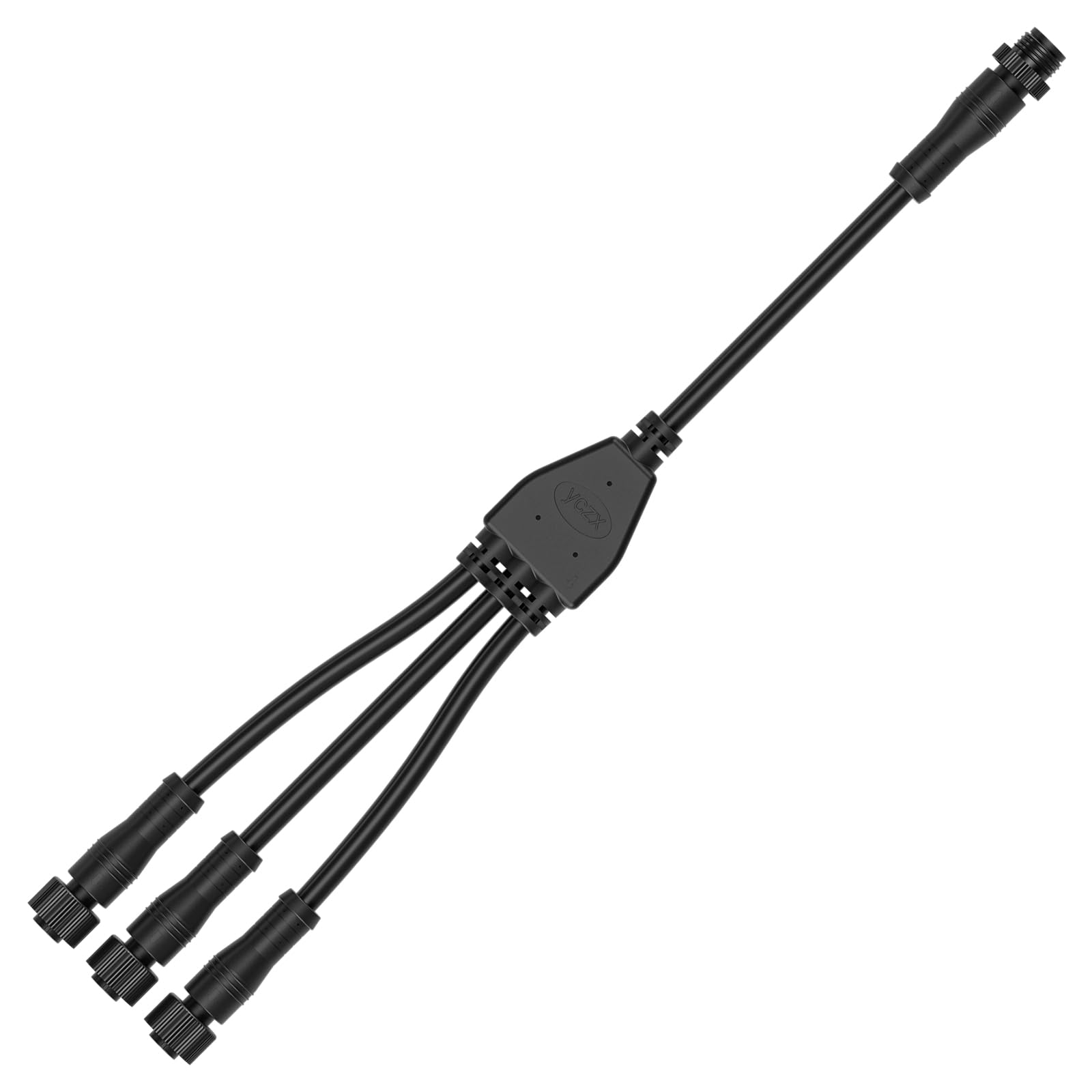 BTF-LIGHTING 4 Core 4 pin Small Size IP68 Y Shape 1 Male-Divided-3 Female Spillter Connctor Black Plastics 20AWG 15mm Metal Metal Nut Support All BTF-LIGHTING 4 pin Small Size IP68 Connector