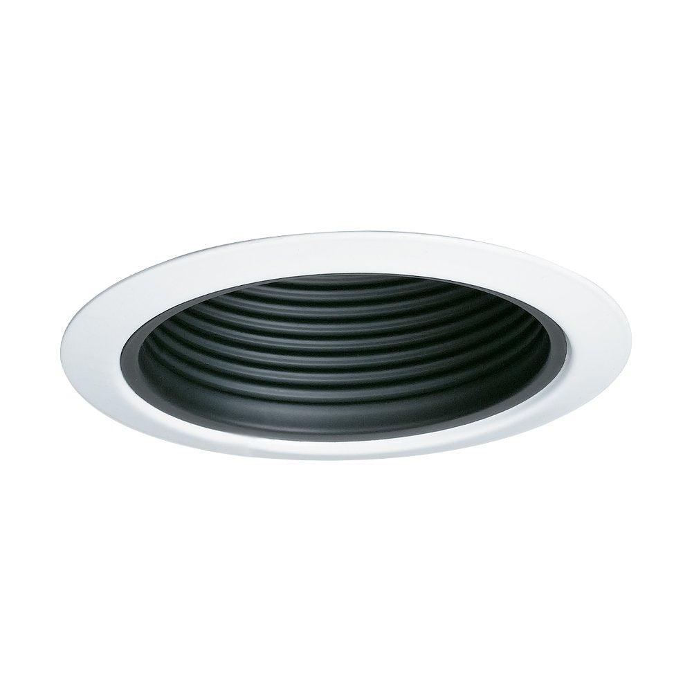 Jesco Lighting TM5509BKWH Recessed Light, 5-Inch, Metal, Black Finish with White Trim, Diameter: 6-1/4in