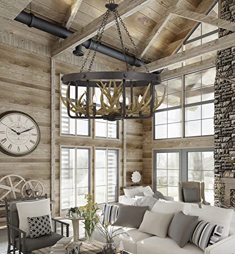 Cal Lighting Fx-3703-8 Animals/Insects Eight Light Chandelier From Angelo Collection In Bronze/Dark Finish, 34.75 X 34.75 X 42.75