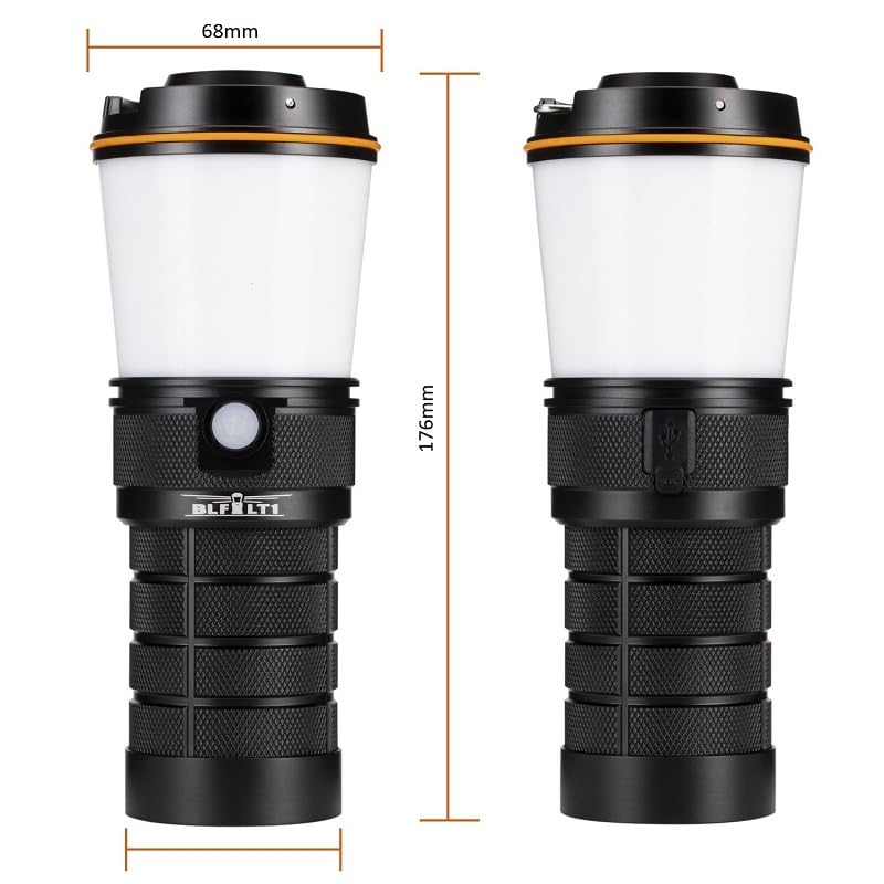 Sofirn BLF LT1 Camping Lantern, Rechargeable, 8X LH351D LED, 24H Runtime, Black, Model FBA-LT1 NEW-Kit