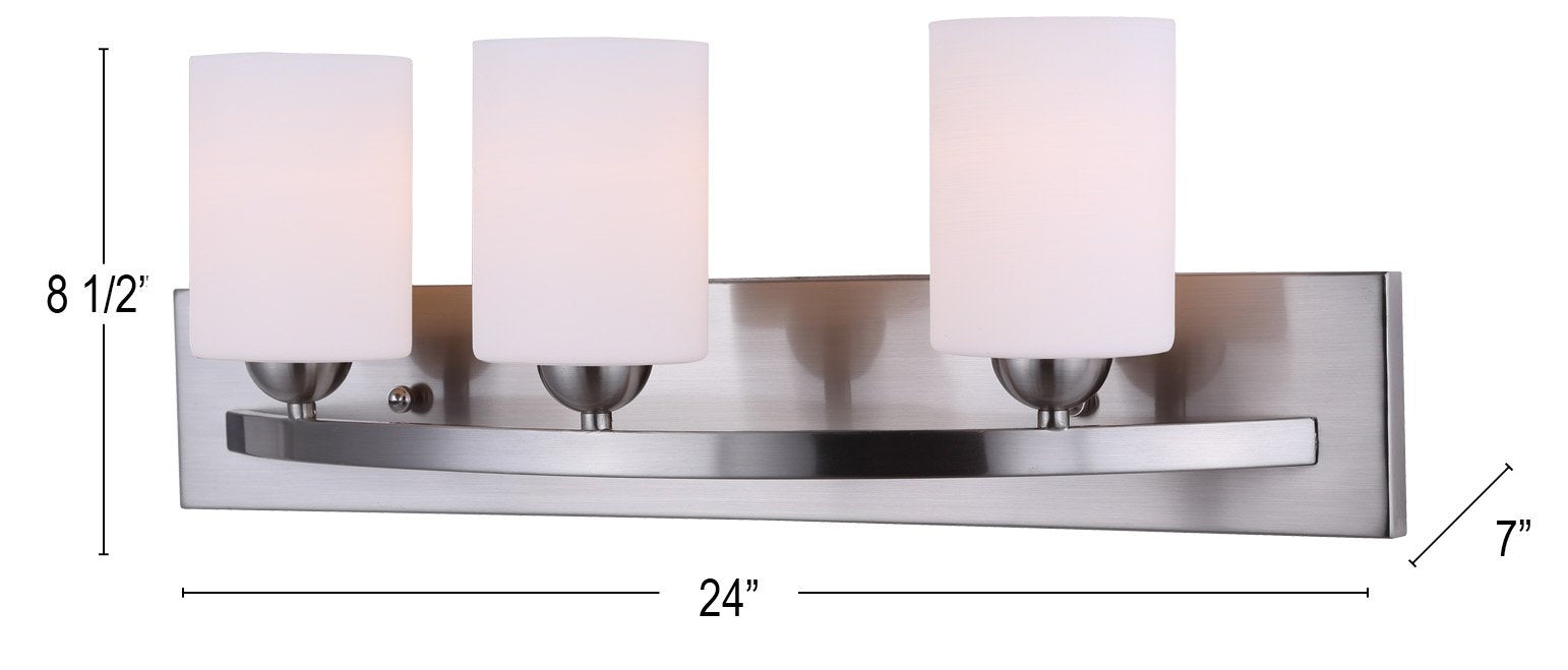 Canarm Hampton 3 Light Bath Vanity Light - Glass - Model IVL370A03BPT