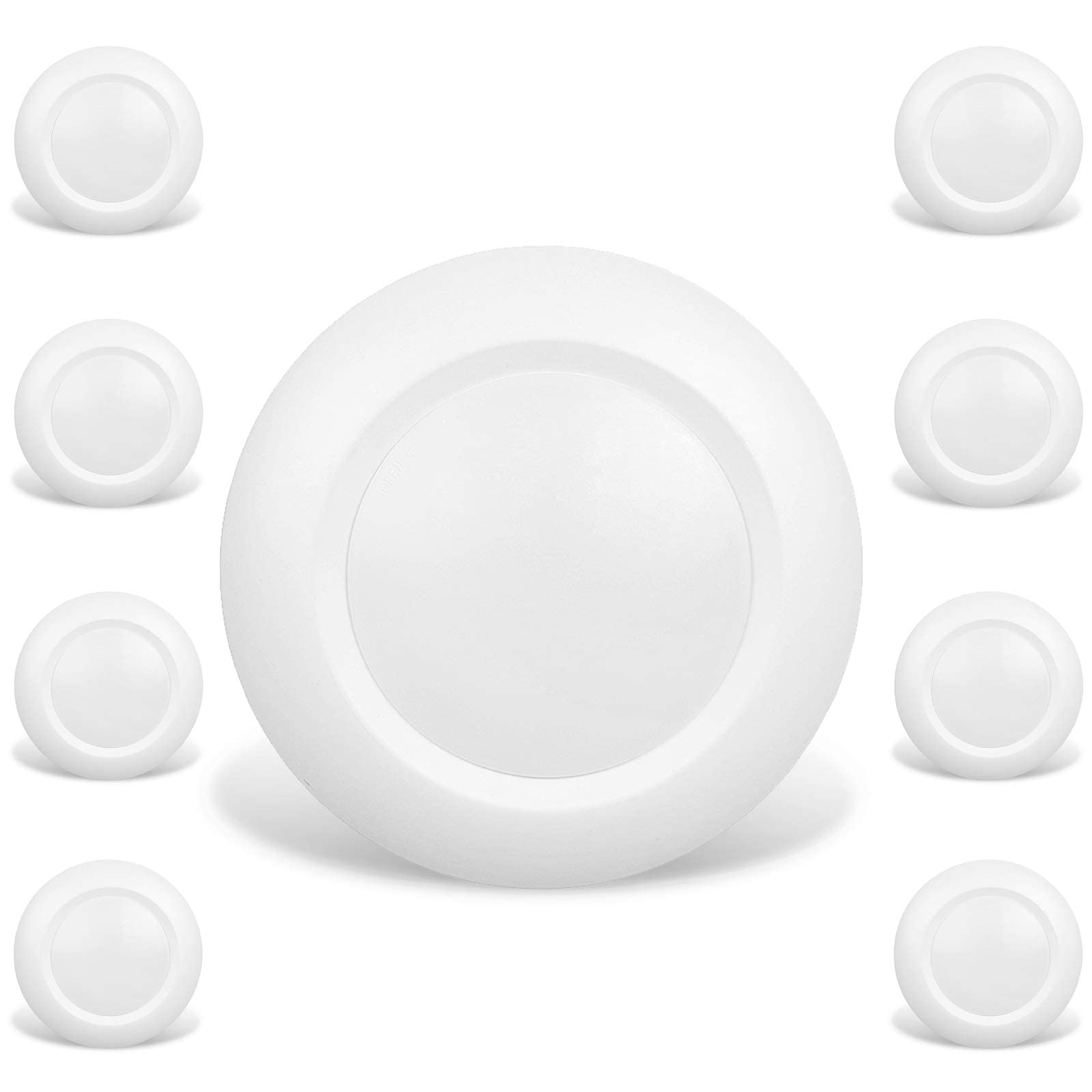 Jullison 8 Pack 6 Inch Led Low Profile Recessed & Surface Mount Disk Light, Round, 15W, 900 Lumens, 4000K Cool White, Cri80, Dri