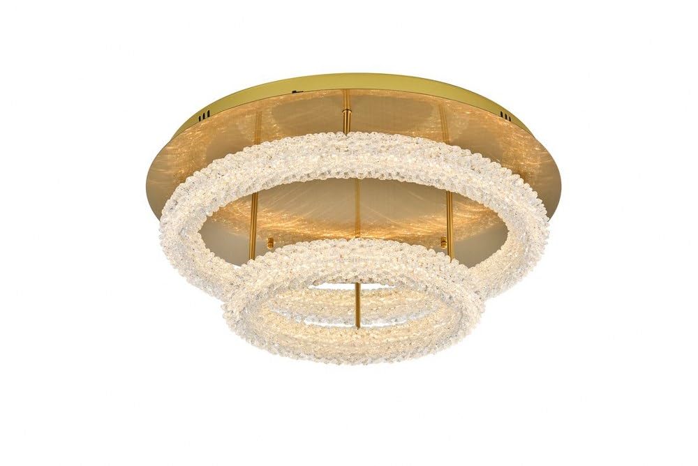 Elegant Lighting Bowen 26 Adjustable Led Flush Mount Light - Satin Gold Finish