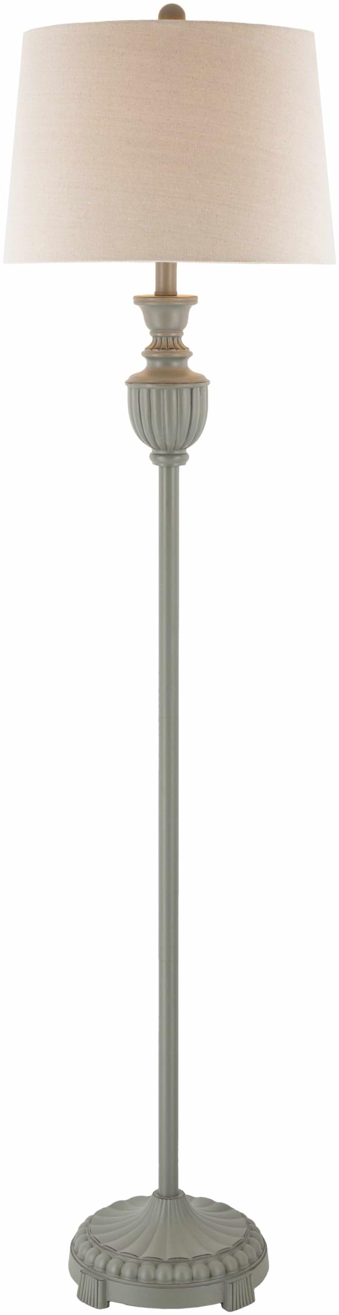 Boutiquerugs Nelspruit Floor Lamp For Living Room - Boho Standing Lighting - Shade Linen - Cream, Gray - 59'' H