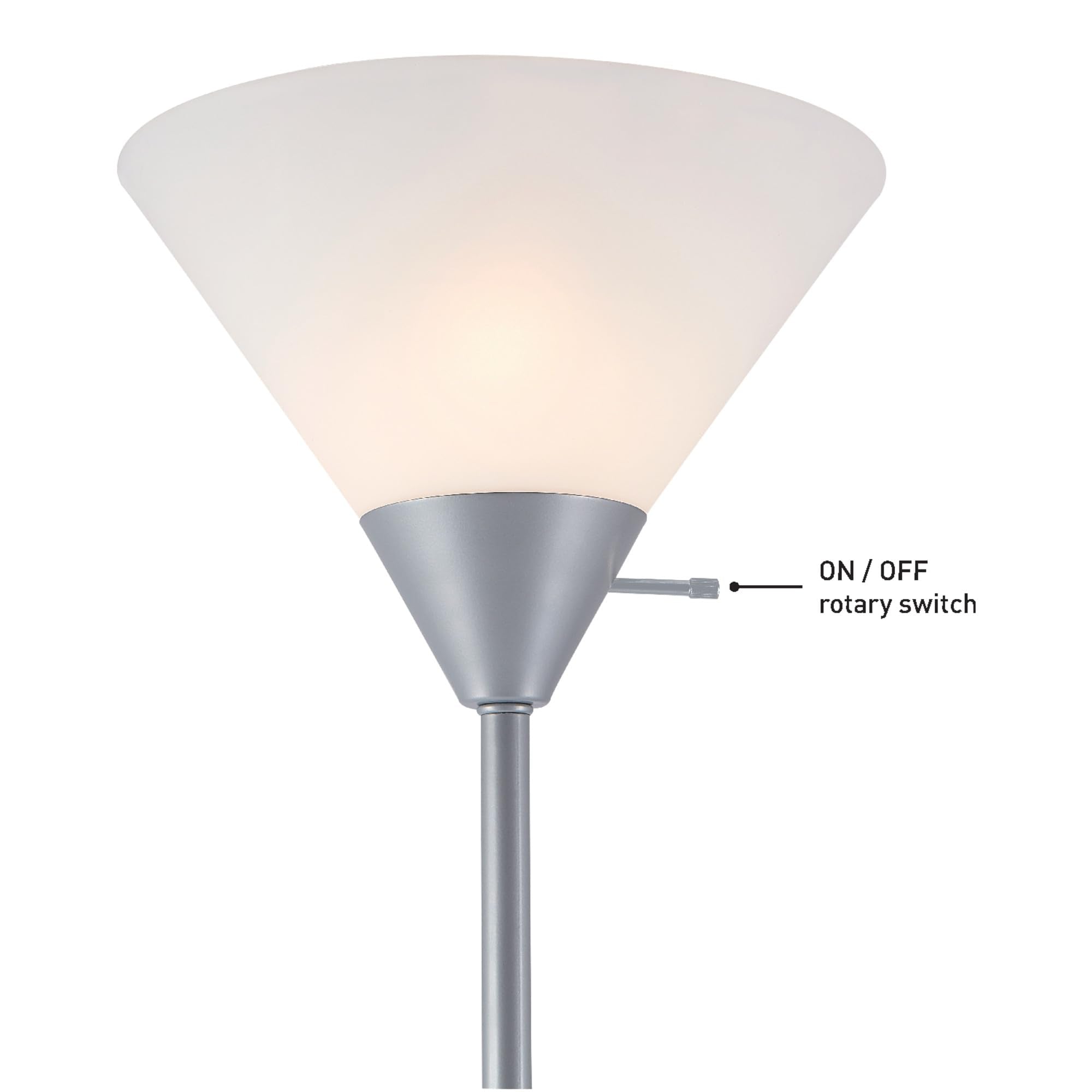 Globe Electric 67150 Elliott Floor Lamp, Silver