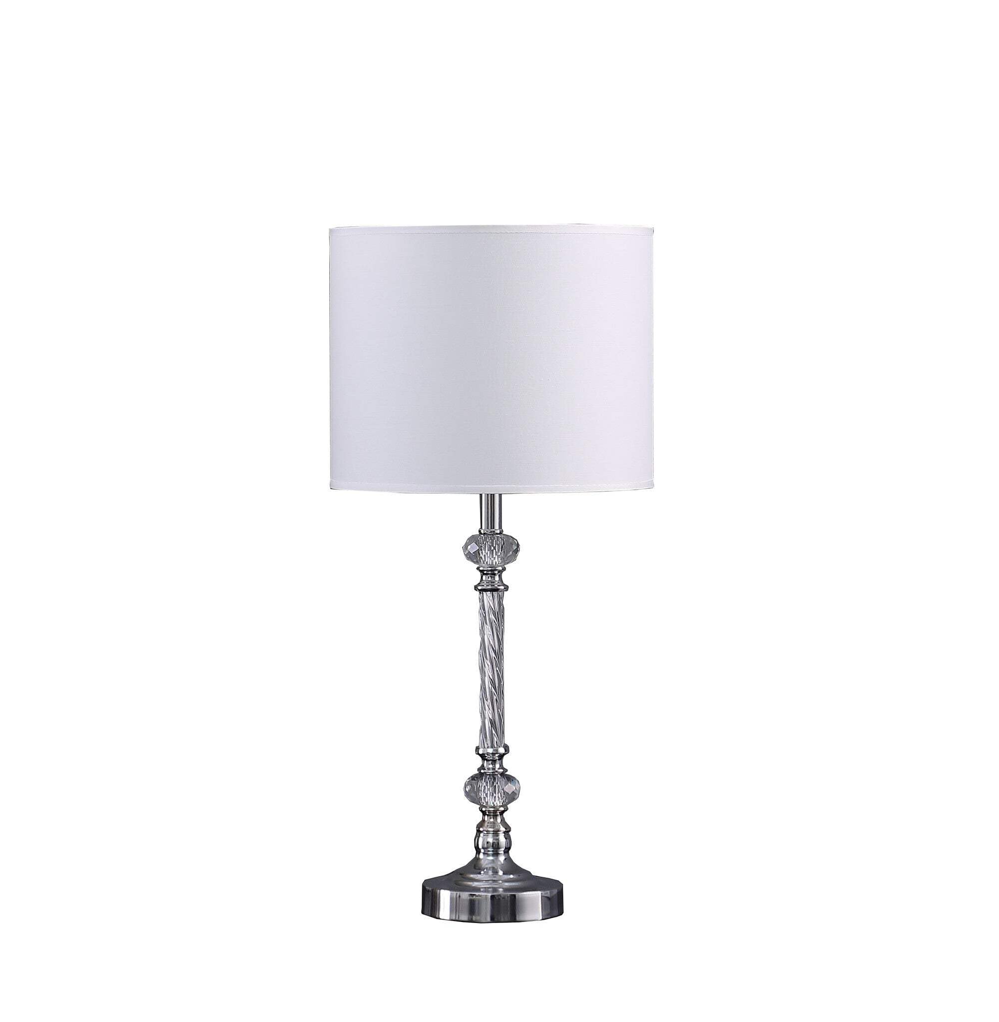 Homeroots 19 Stylish Silver Crystal Metal Table Lamp - Elegant Design, Perfect For Home Decor