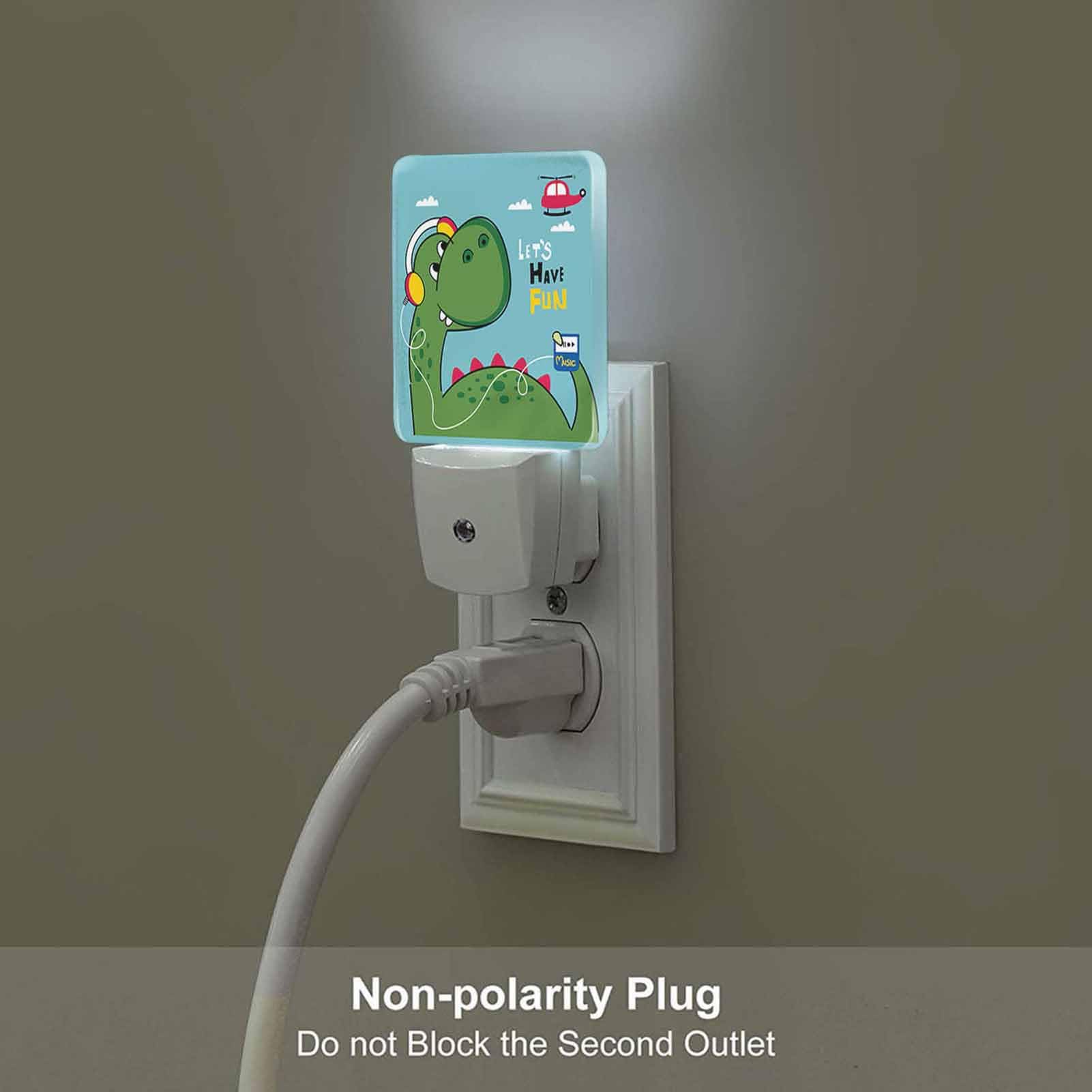 Led Night Light,Dinosaur Listen Music Funny Animal Cartoon Led Night Light Plug Into Wall With Dusk To Dawn Light Sensor Energy