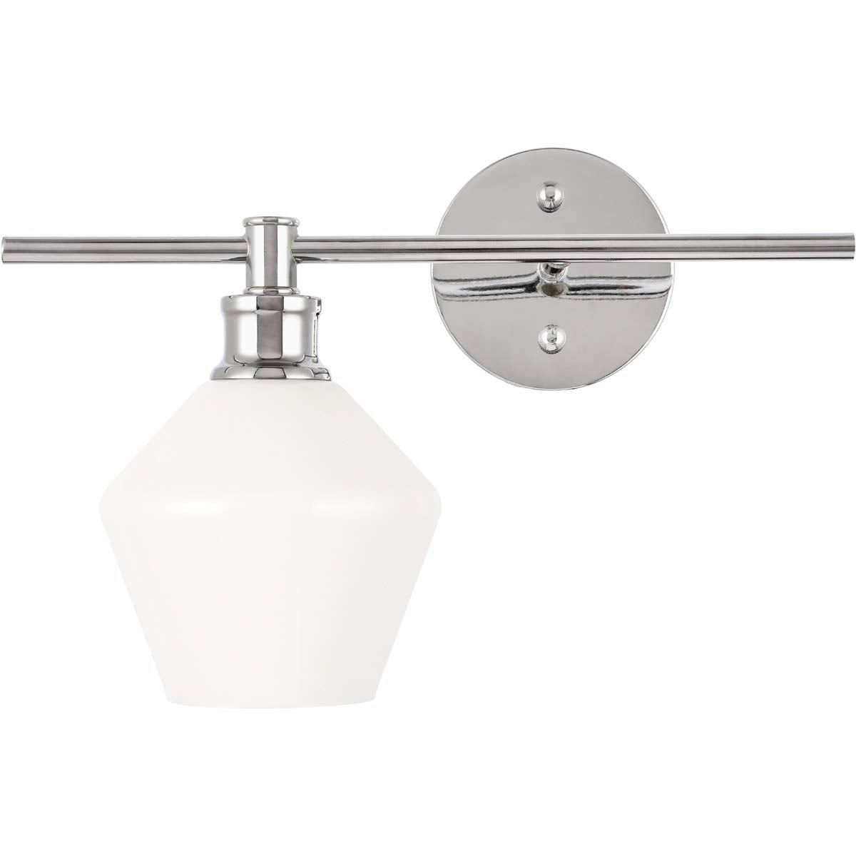 Living District Chrome Wall Sconce - Modern 1-Light Fixture With Frosted Glass, 14.7"L X 8"W X
