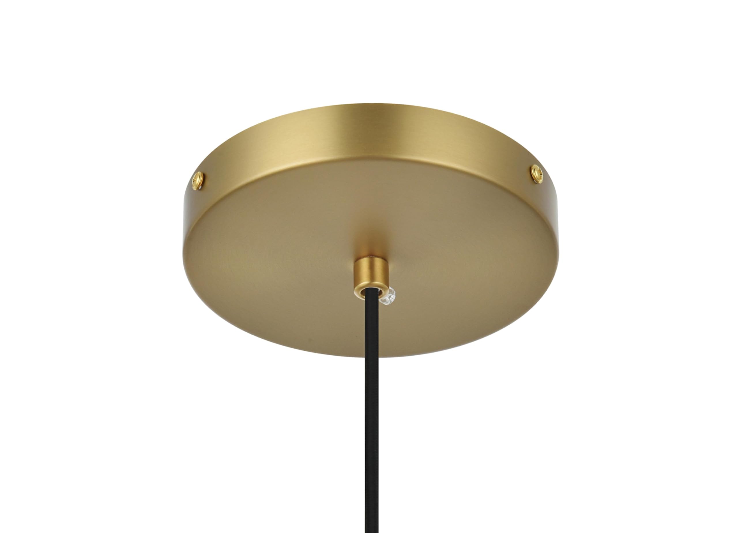 Living District 1-Light Brass & Clear Glass Pendant - Modern Metal Lighting Fixture