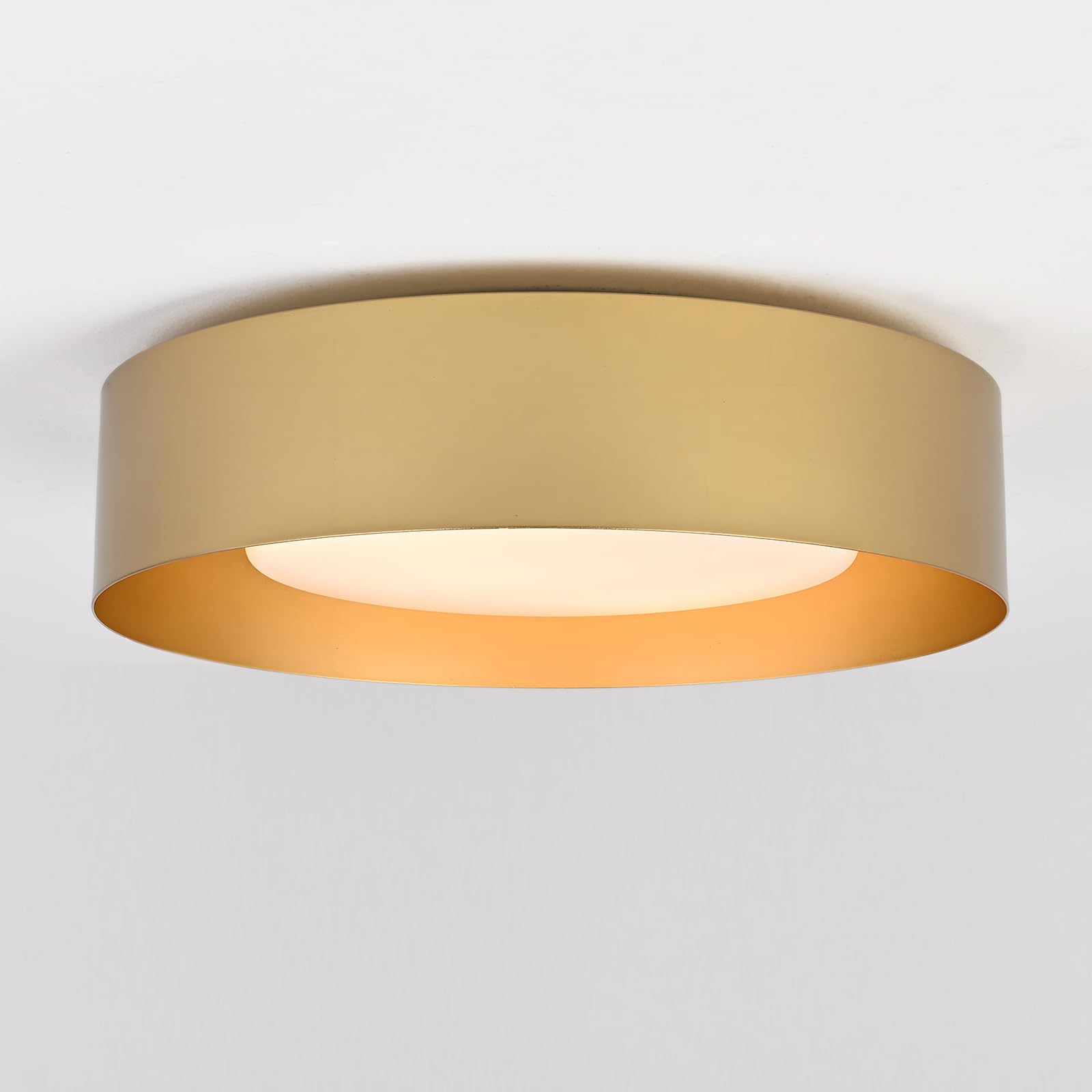 Mivenda Modern Flush Mount Ceiling Light Minimalist Close To Ceiling Lighting Fixture Gold Circular Ceiling Lamp For Bedroom Dining Room Entry Hallway Balcony  Bathroom (16.5)