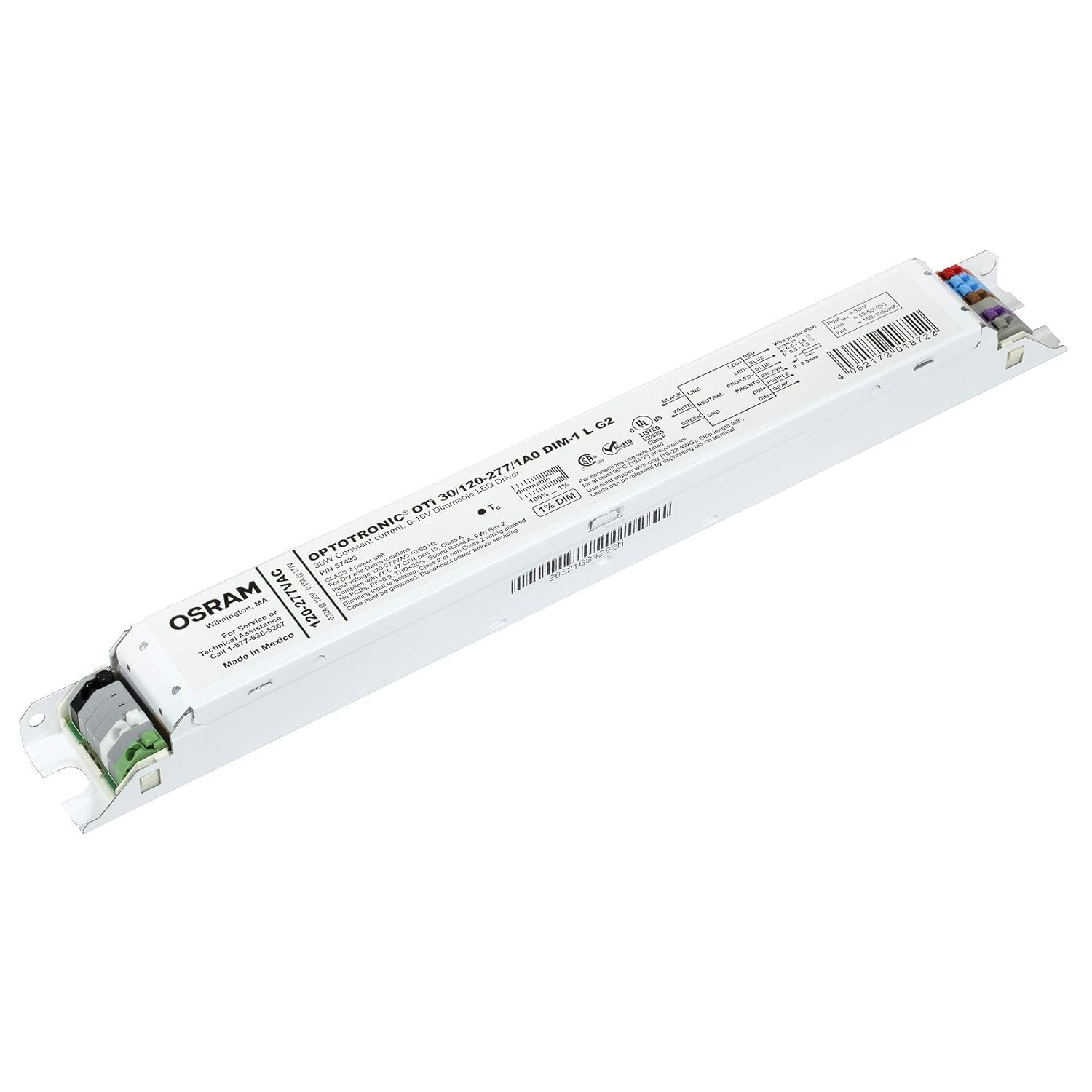 Osram 57433 Optotronic 30W 120/277V Ac 50/60Hz Constant Current Dimmable Led Driver Oti 30/120-277/1A0 Dim-1 L G2