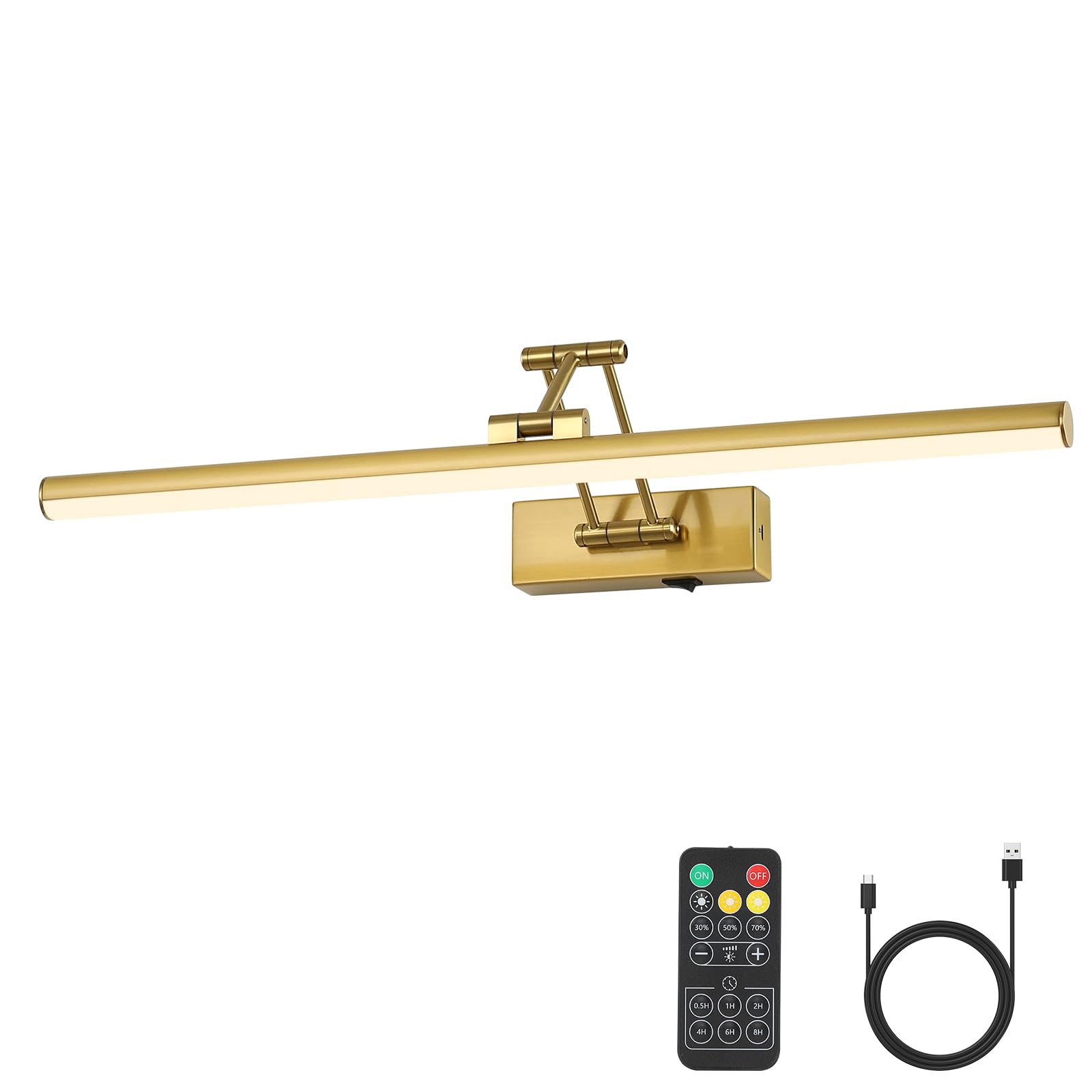 Joossnwell Battery Operated Picture Light for Wall Rechargeable Art Lighting for Paintings Wireless 23.62Inch Picture Frame Ligh