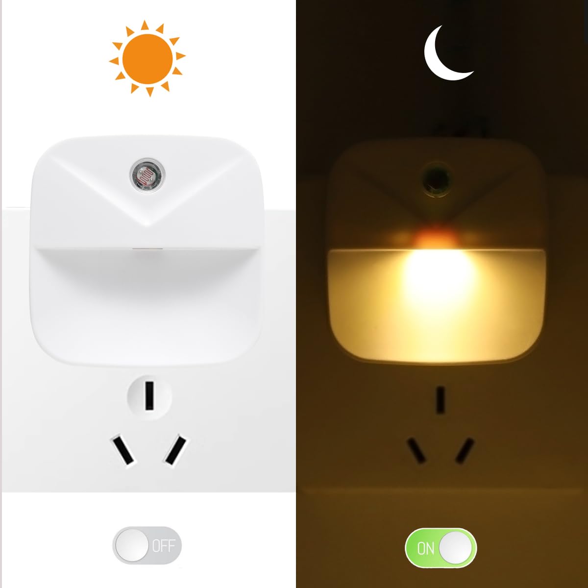 Kinur 6 Pack Led Night Light Plug Into Wall, Warm White 2700K Dusk To Dawn Sensor Automatic On And Off For Kids, Nursery, Bedroo