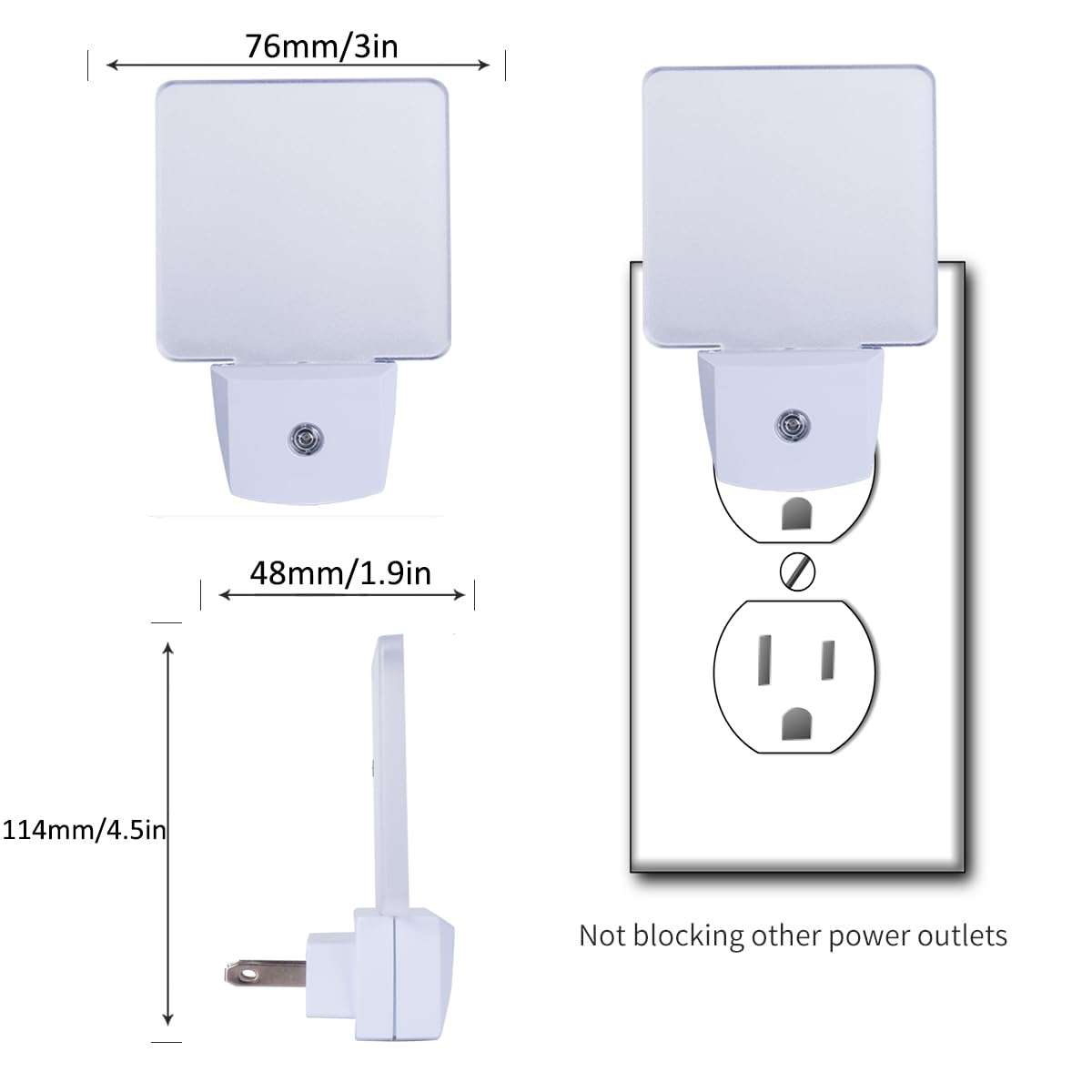 Blue Night Light Plug In, Dusk To Dawn Sensor Automatic On And Off, Decorative Wall Blue Led Night Lights For Adults Kids Room,