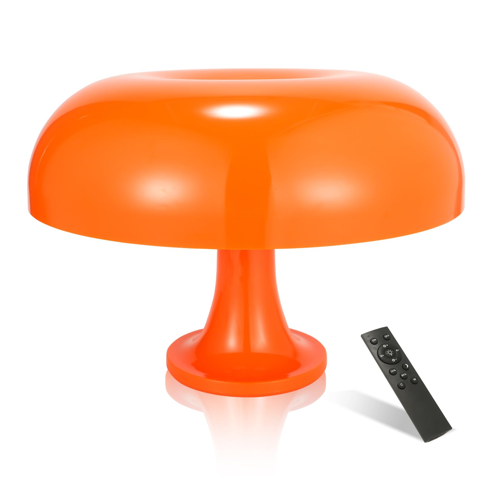 MARYRAIN Orange Mushroom Table Lamp, Dimmable with 3 Lighting Settings, Retro Mushroom Shade Shaped Desk Lamp, Suitable for Bedr