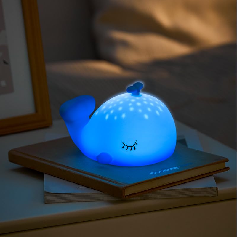 Myratts Whale Night Light, 7 Colors Dimmable Bedside Lamp, Touch Control Night Lamp with Timer Table Lamp, Used for Camping Part