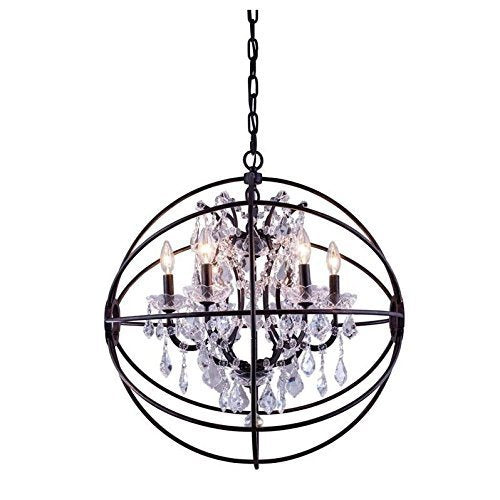 Elegant Lighting 1130D25DB/RC Geneva Collection 6 Light Pendant Lamp