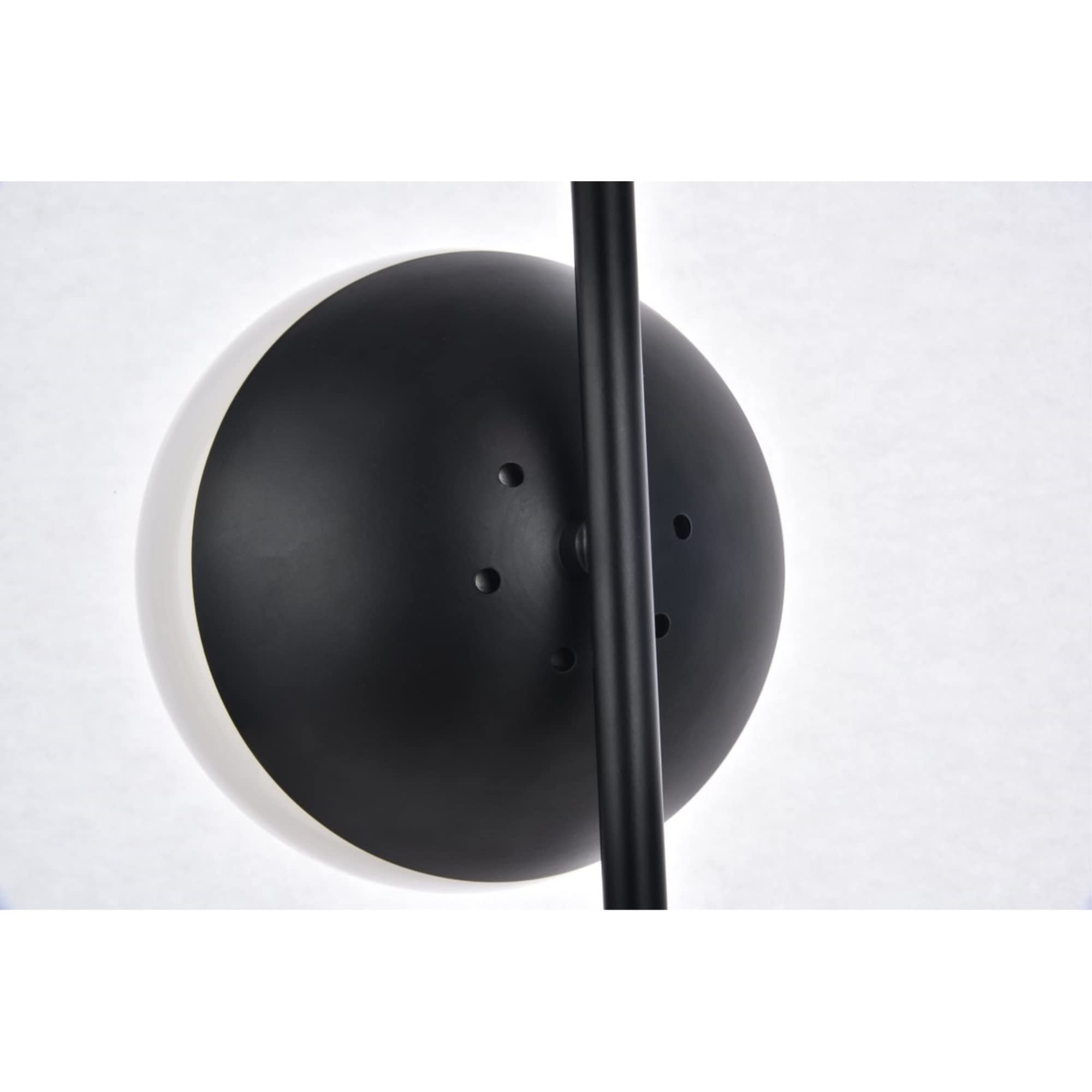 Living District Eclipse 1 Light Black Table Lamp with Frosted White Glass