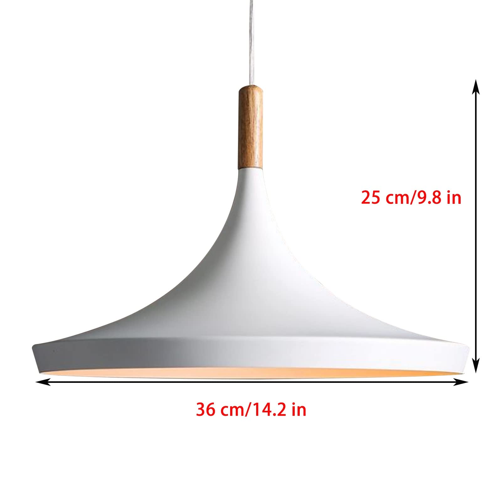 2 Light Battery Operated Pendant Light with Remote Control,White Ceiling Pendant Lights Fixtures,Nordic Style Hanging Lamp for D