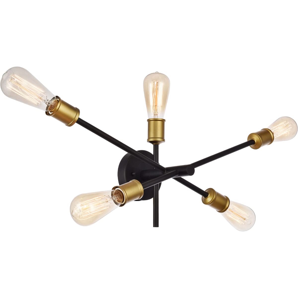 Elegant Lighting LD8003W24 Axel 5 Light 9-7/8'' Tall Wall Sconce  Black/Brass