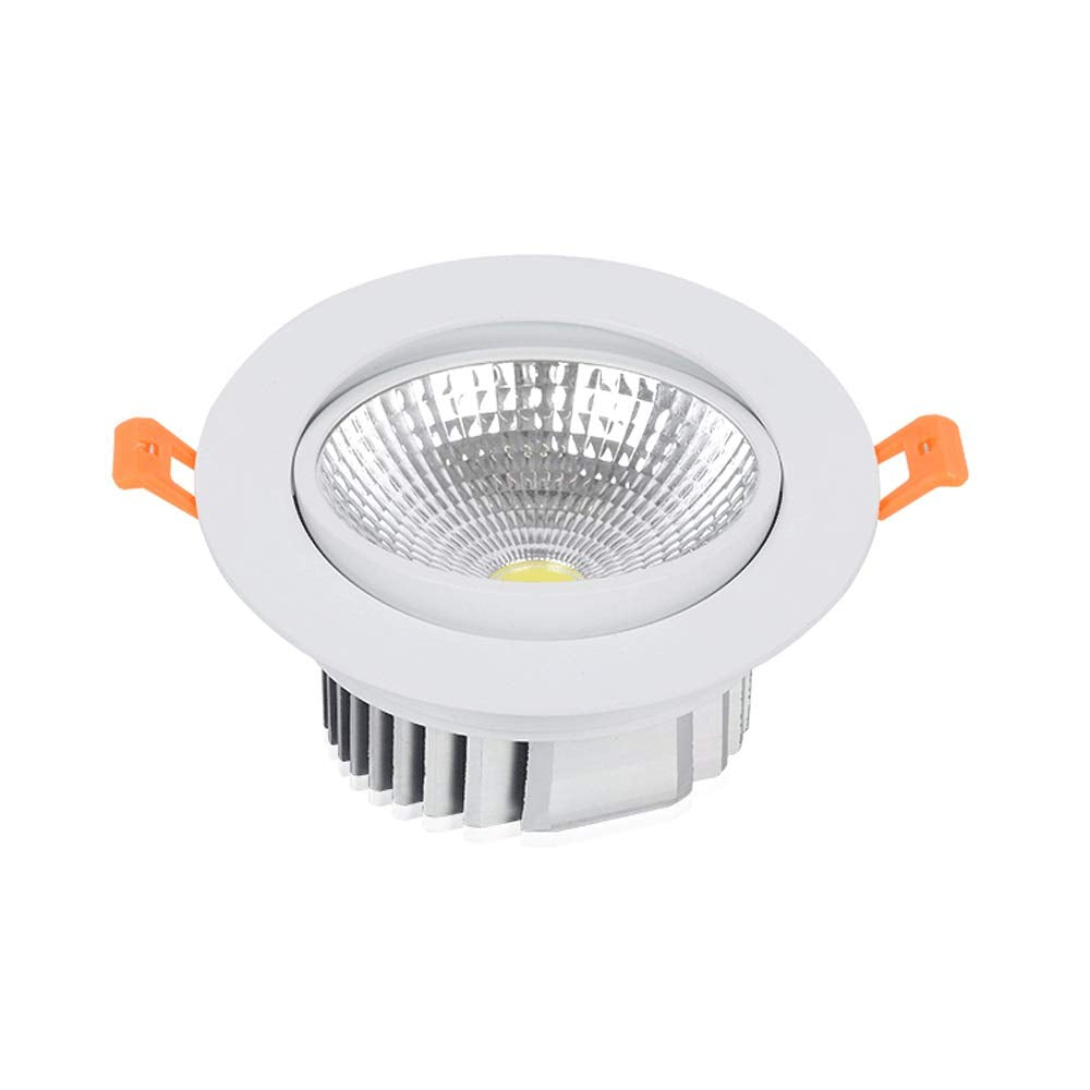 OZZKI Recessed COB LED Recessed Ceiling Lights Downlights Ultrathin Round Panel Downlight Fitting Flush Mounted Spotlight Down L