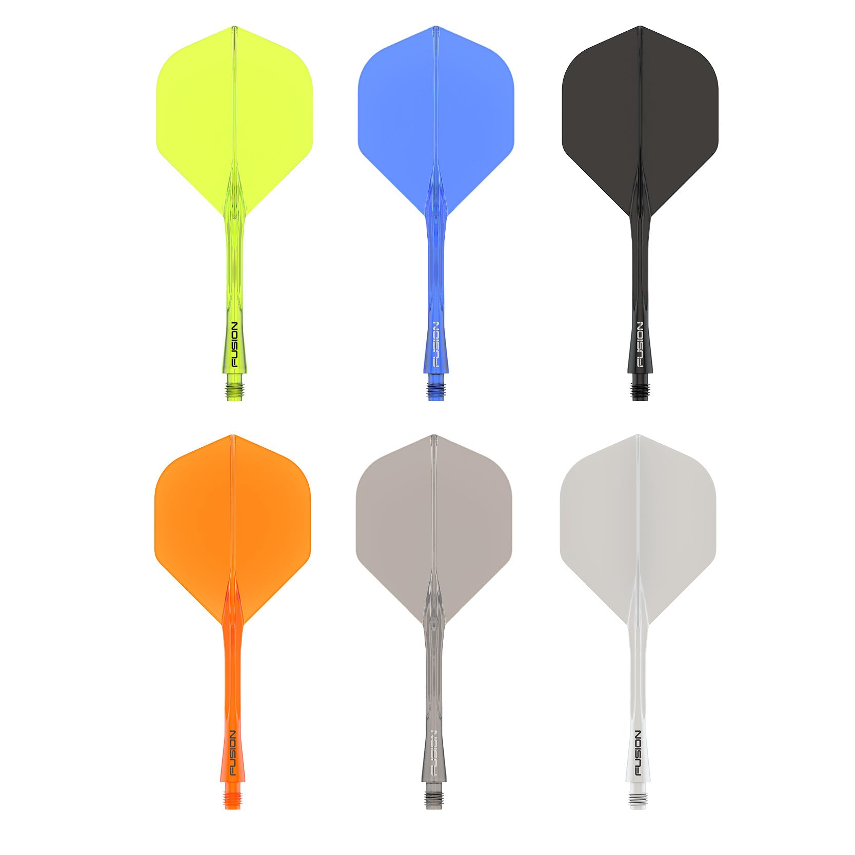 Winmau Fusion Fluoro Yellow Medium Intergrated Dart Flight and Shaft System - 1 Set per Pack (3 Flights and shafts in Total)