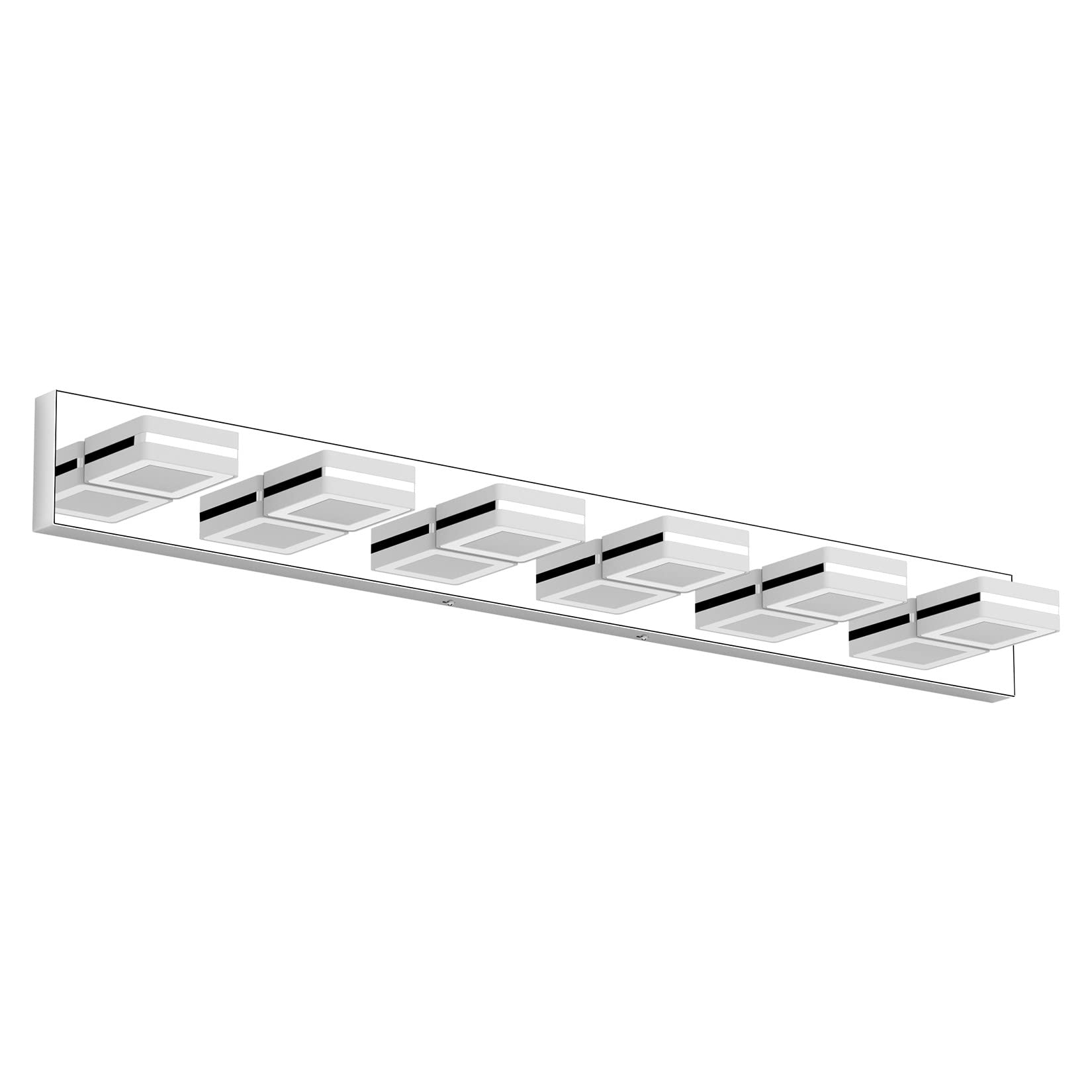 Ralbay Chrome 6 Light Vanity Light - Modern Bathroom Wall Mounted Lighting Fixtures Over Mirror