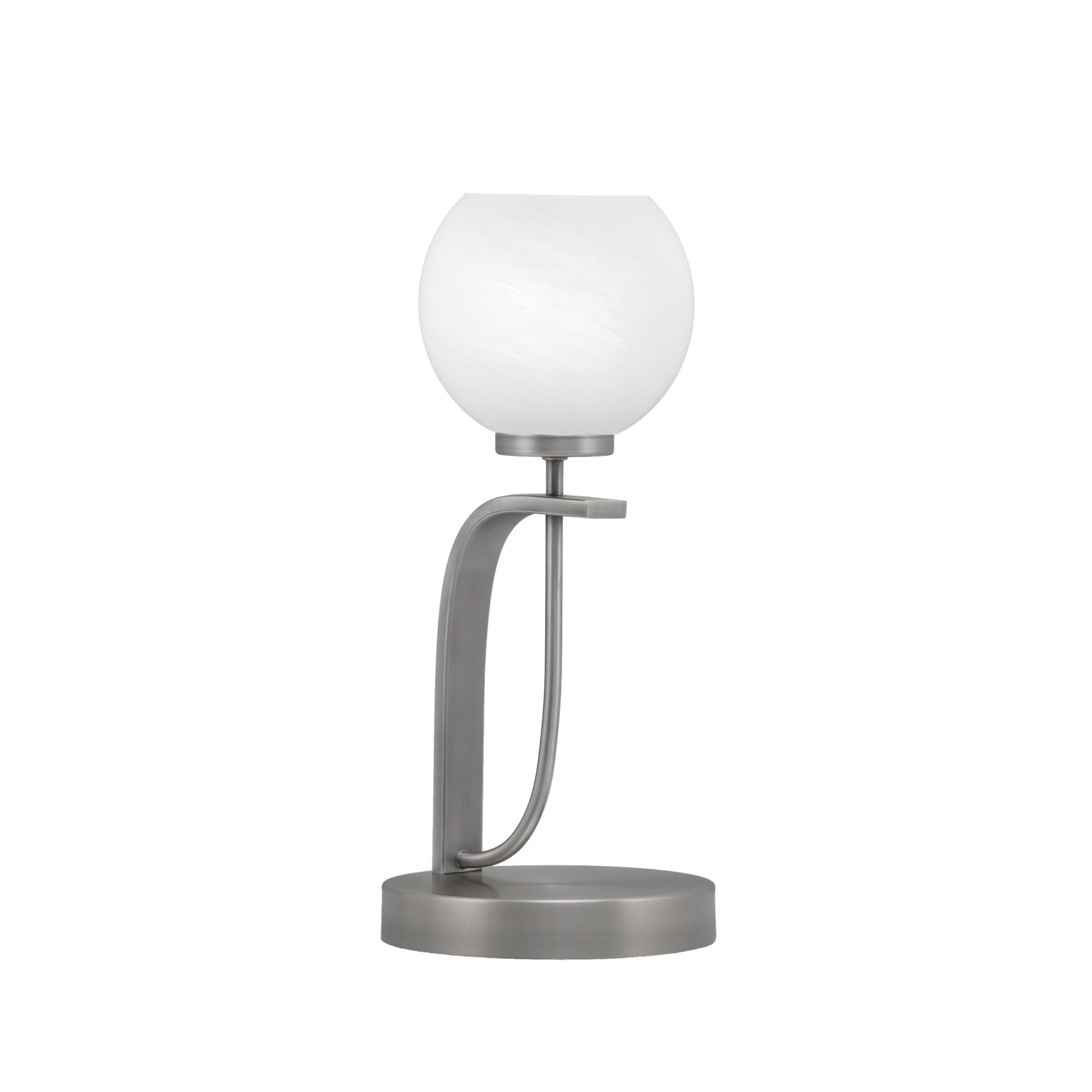 Toltec Lighting Cavella Accent Lamp, Graphite Finish, 5.75&quot; White Marble Glass