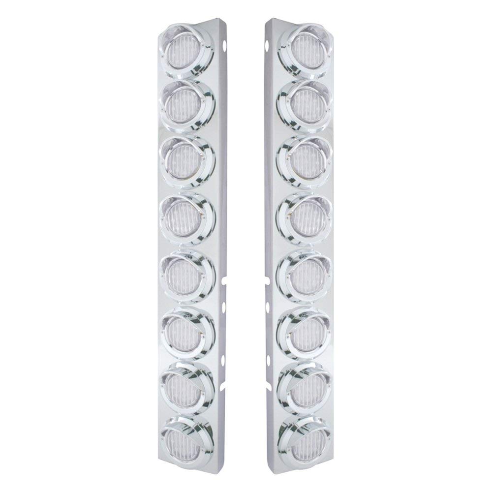 United Pacific 33601 - Ss Front Air Cleaner Light Bar With Bracket For Peterbilt Trucks - Clearance/Marker Light, Amber