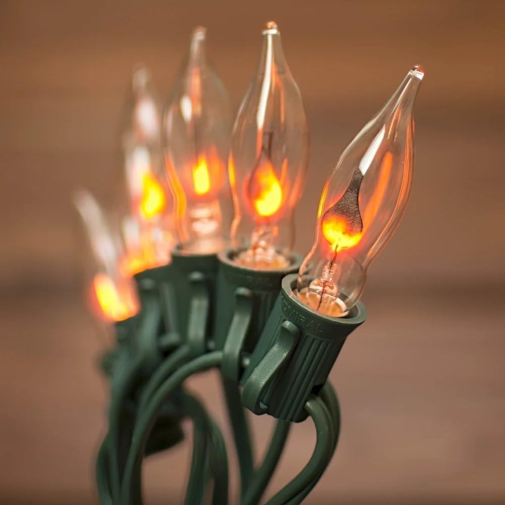Brite Star Perfect For Christmas & Parties-1 7 Count Flicker Flame Light Set, Clear