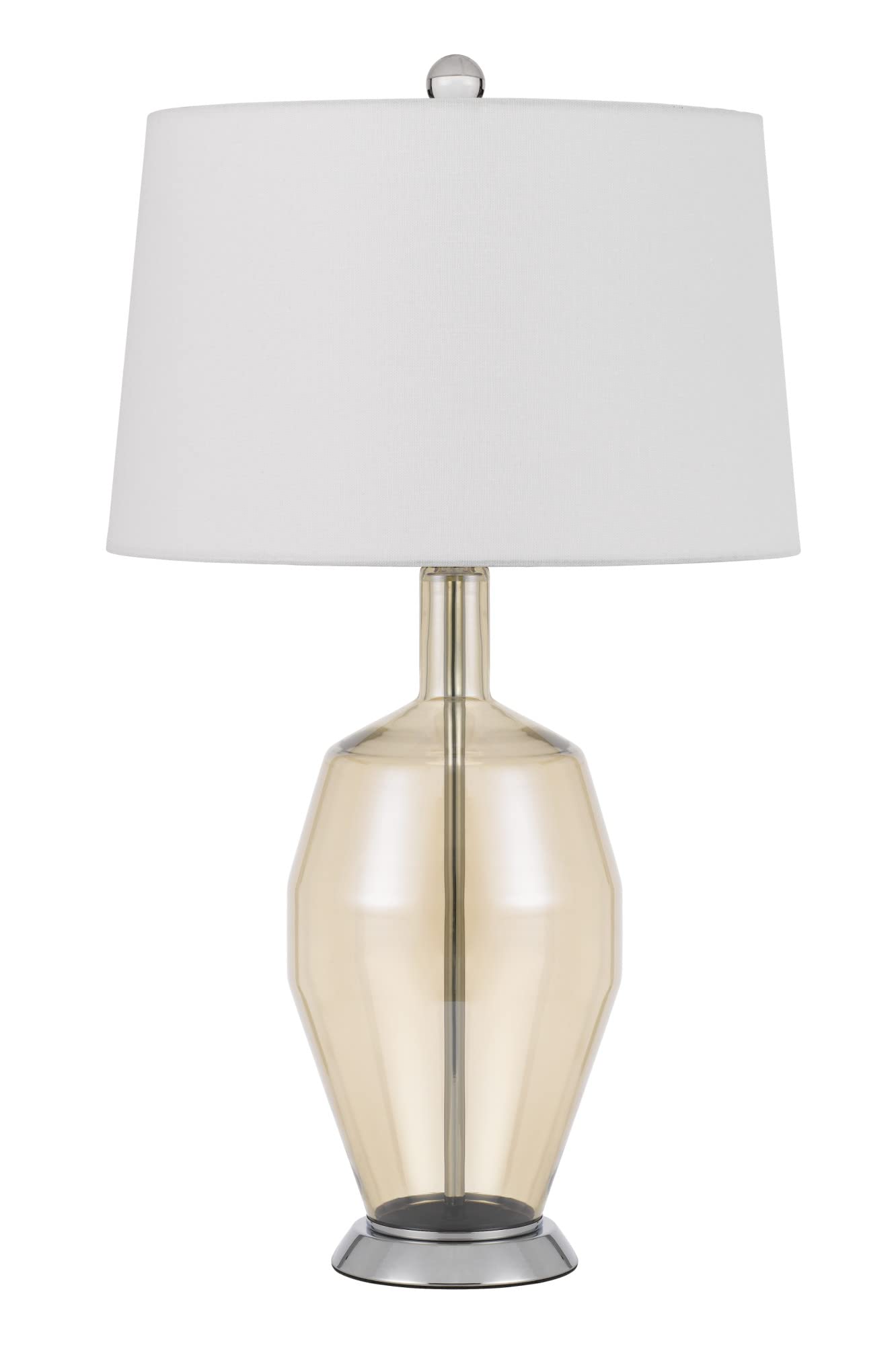 Cal Lighting BO-3041TB Carpiano Glass Table Lamp with Hardback Taper Drum Shade