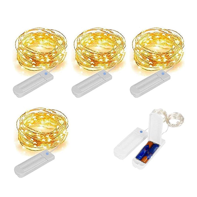 Znycye 50 Led Fairy Lights With Timer 8.2Ft 8 Modes Battery Operated Fairy Lights  4 Pack Mini Led String Lights For Diy Wedding Bedroom Mason Jar Vases Table Party Christmas Decoration (Warm White)