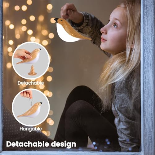 Small Cute Bird Table Lamp With Timer, Touch & Remote Control Bird Night Light, Cordless Bedside Lamp, Desk Lamp For Reading, 3-