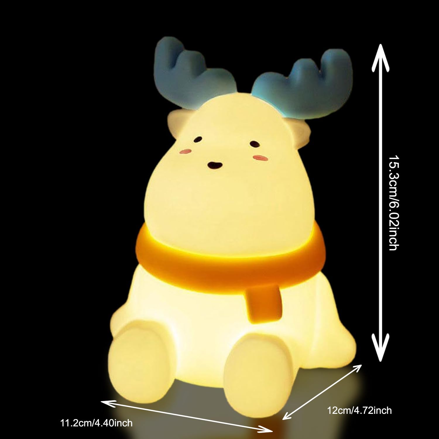 BOLT Reindeer Silicon Night Light - 0.5W Touch Control, LED Lamp with Dimmer, Ideal Rechargeable for Kids, Babies, and Adults, S