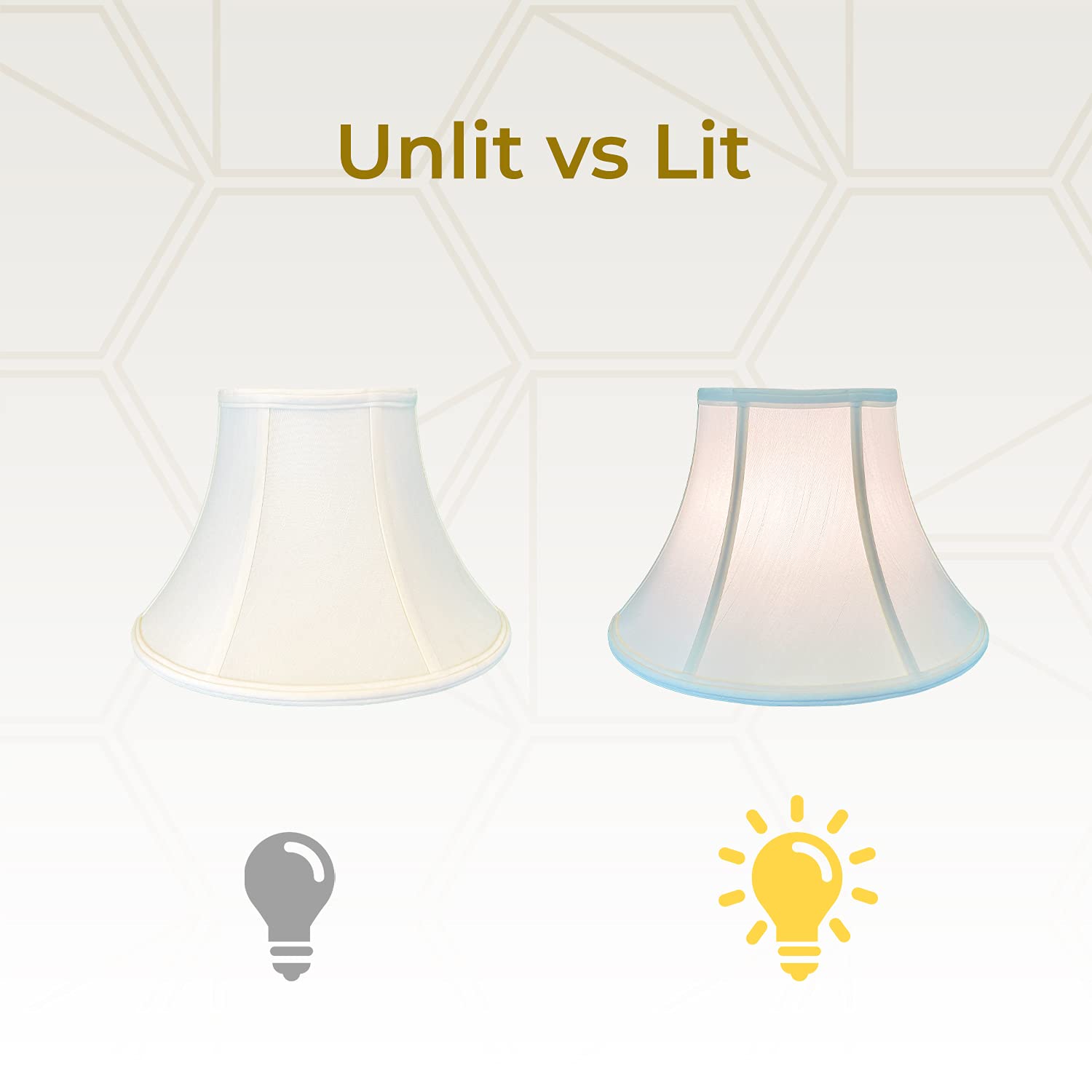 Royal Designs Shallow Bell Basic Lamp Shade, White, 9 X 18 X 12