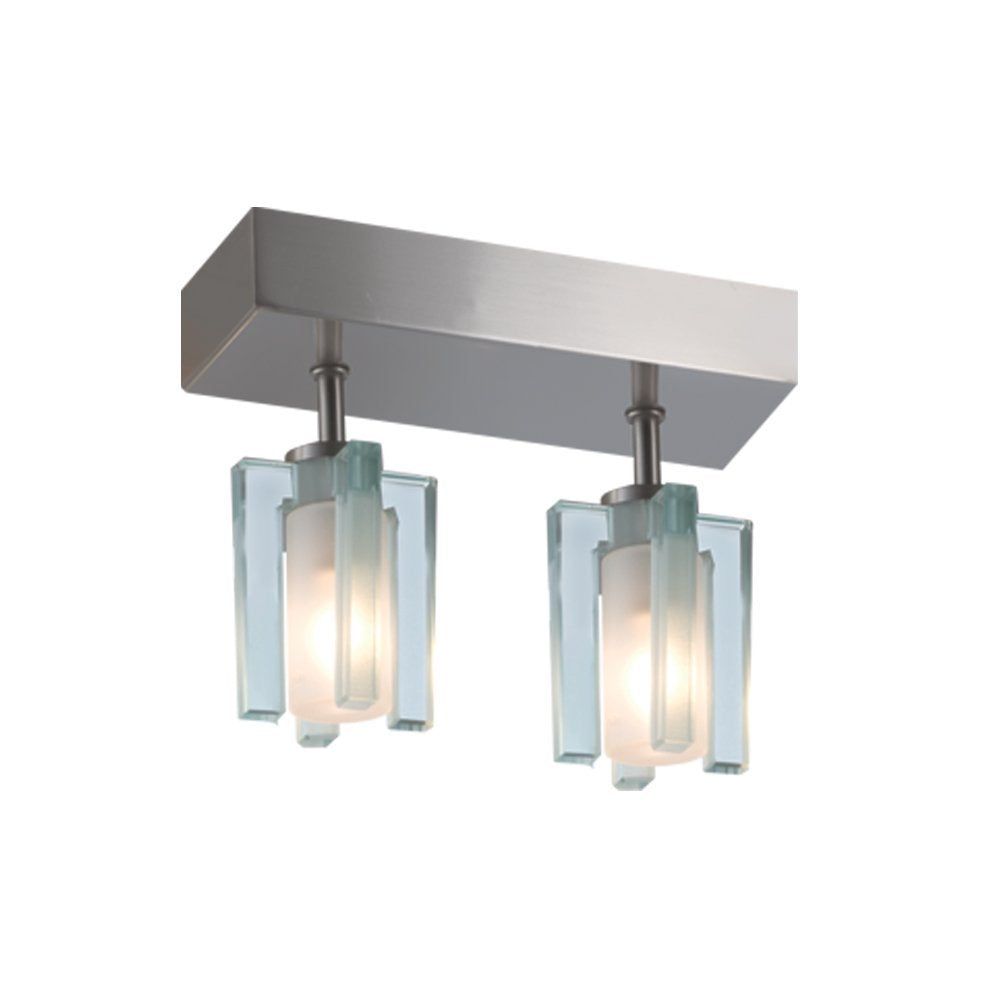 Jesco Lighting Cm301-2R Akina 2-Light Ceiling Mount Pendant, Satin Nickel