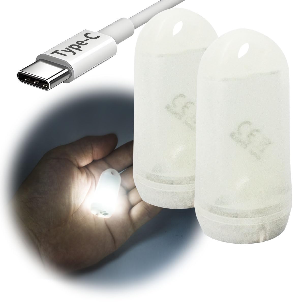 DOKeep USB Mini LED Lantern 2 Pack - Waterproof EDC Flashlight - Type-C Rechargeable - White Luminous+Red - Model GD2